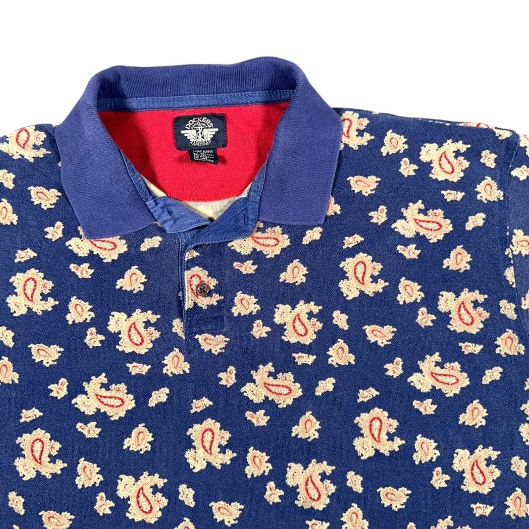 Dockers VINTAGE Dockers Polo Shirt XL Adult Blue Paisley AllOver Print 90s Mens Size US XL / EU 56 / 4 - 2 Thumbnail