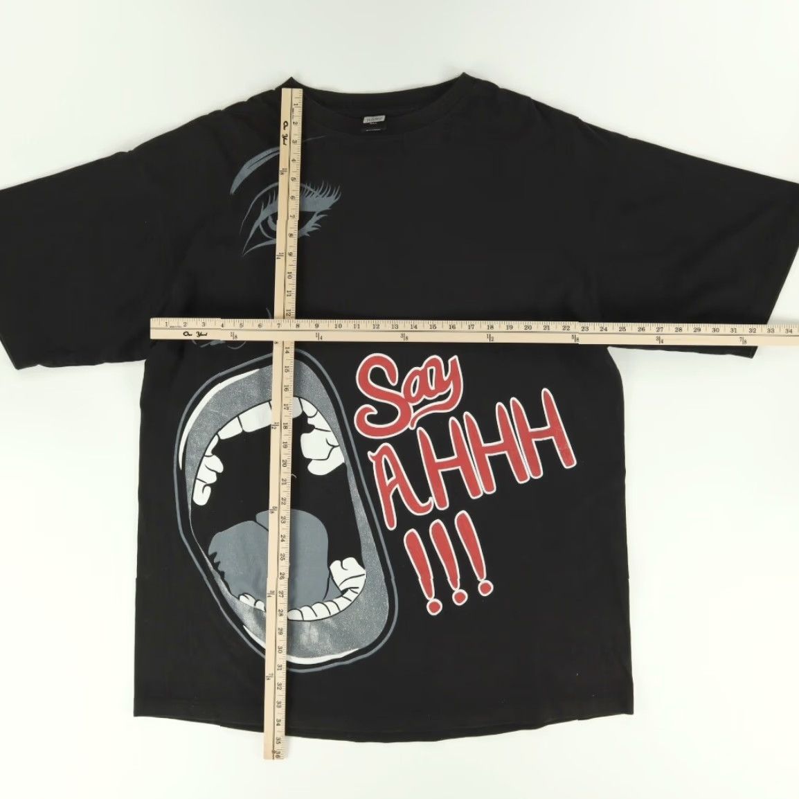 Vintage Say AHHH!!! Tustee Solid T-Shirt Black Men's 4XL Shirt Crew Neck Short Sleeve Cotton Regular Size US XXL / EU 58 / 5 - 2 Thumbnail
