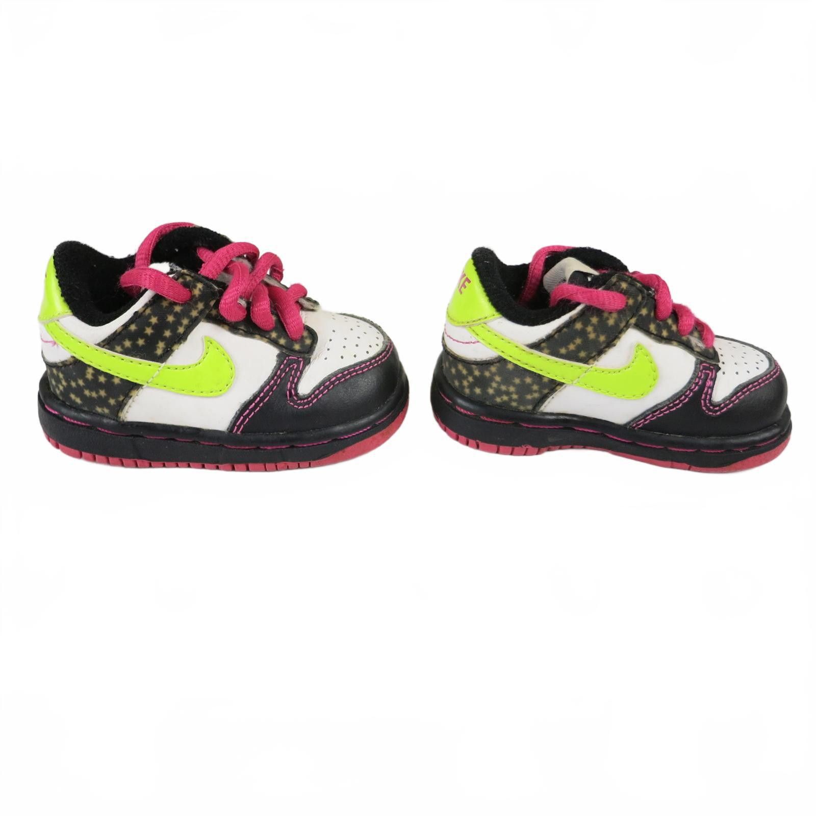 Nike Infant 2C Nike Dunk Low Volt Pink Stars Safari Shoes Size US 5 / EU 37 - 2 Thumbnail