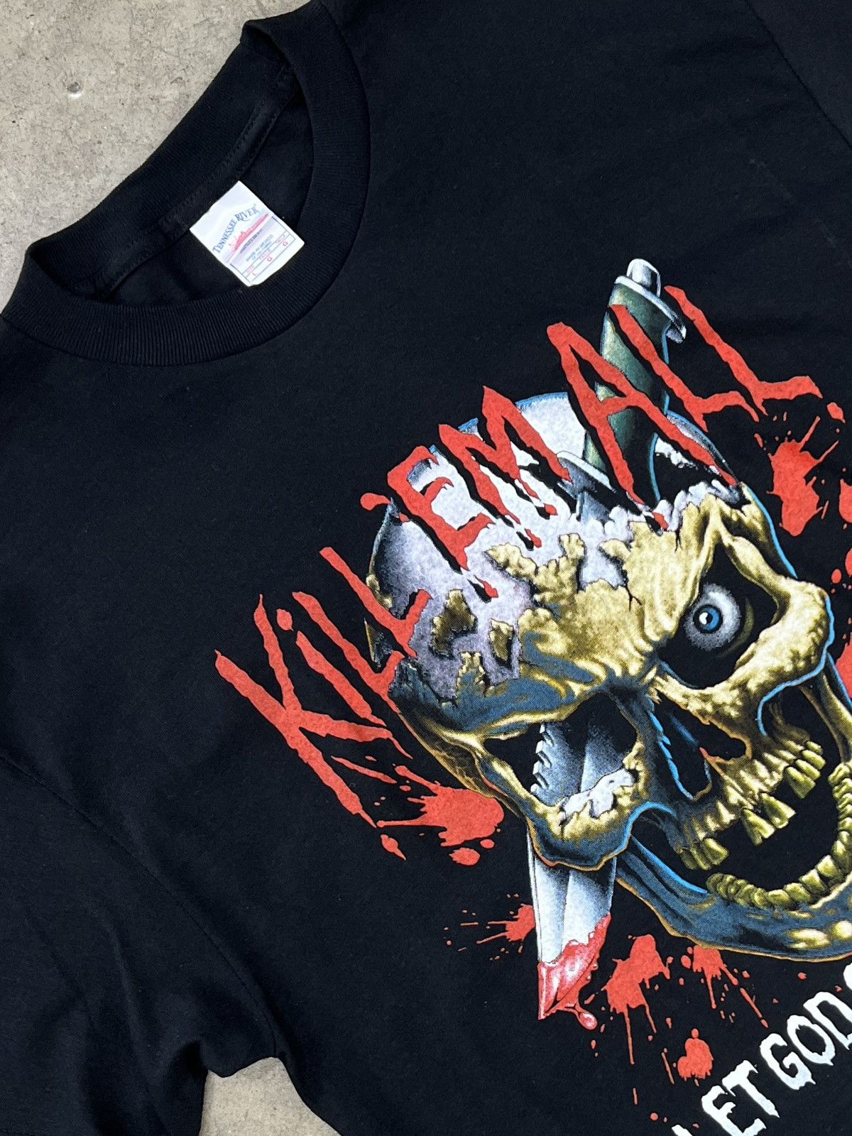 Vintage Vintage NOS Kill Em All Skull God Sort Em Out Tee Large Size US L / EU 52-54 / 3 - 1 Thumbnail