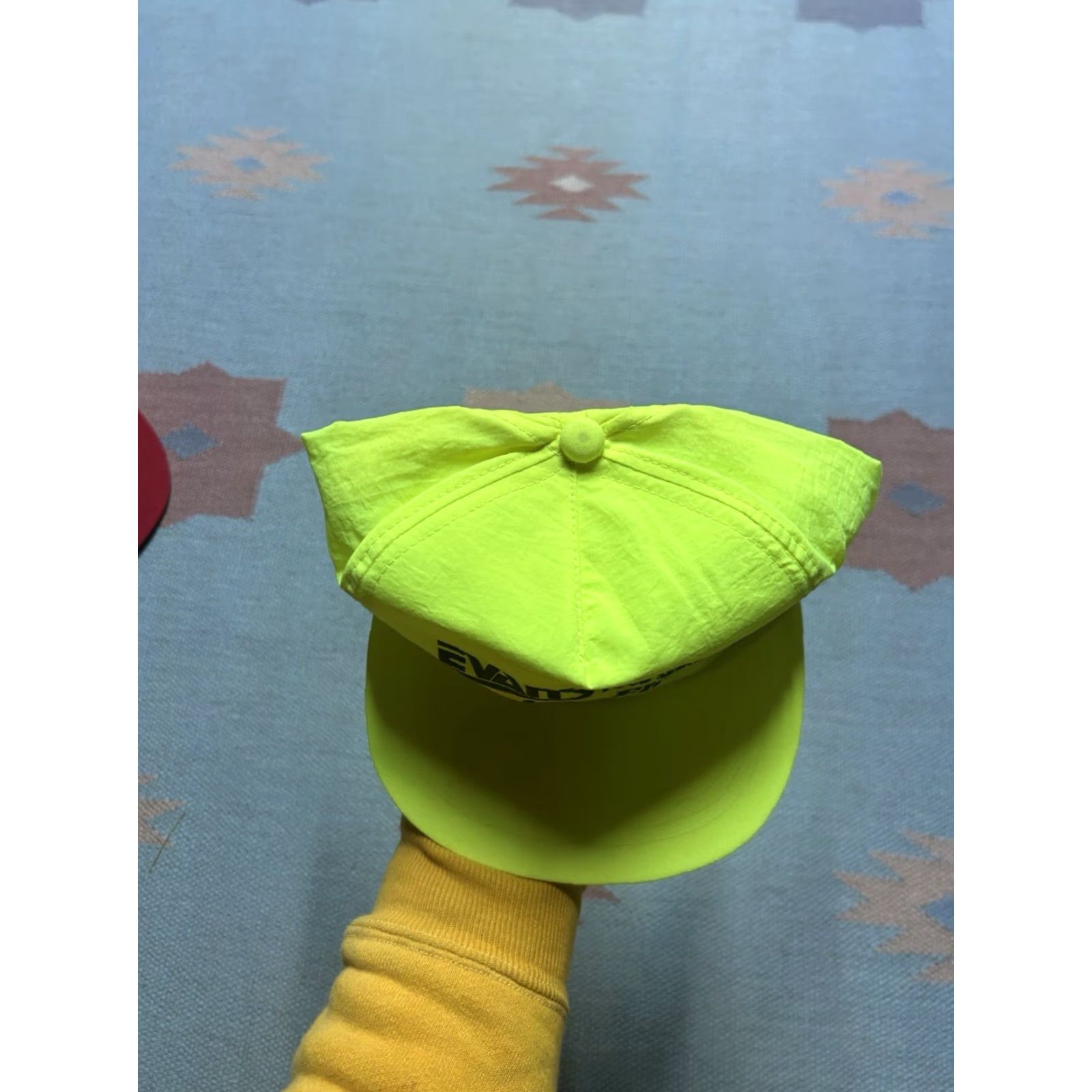 Vintage VINTAGE Evans SnapBack Hat Cap Mens Adjustable Nylon Neon Yellow Hi Vis Yellow Cap Size ONE SIZE - 3 Thumbnail