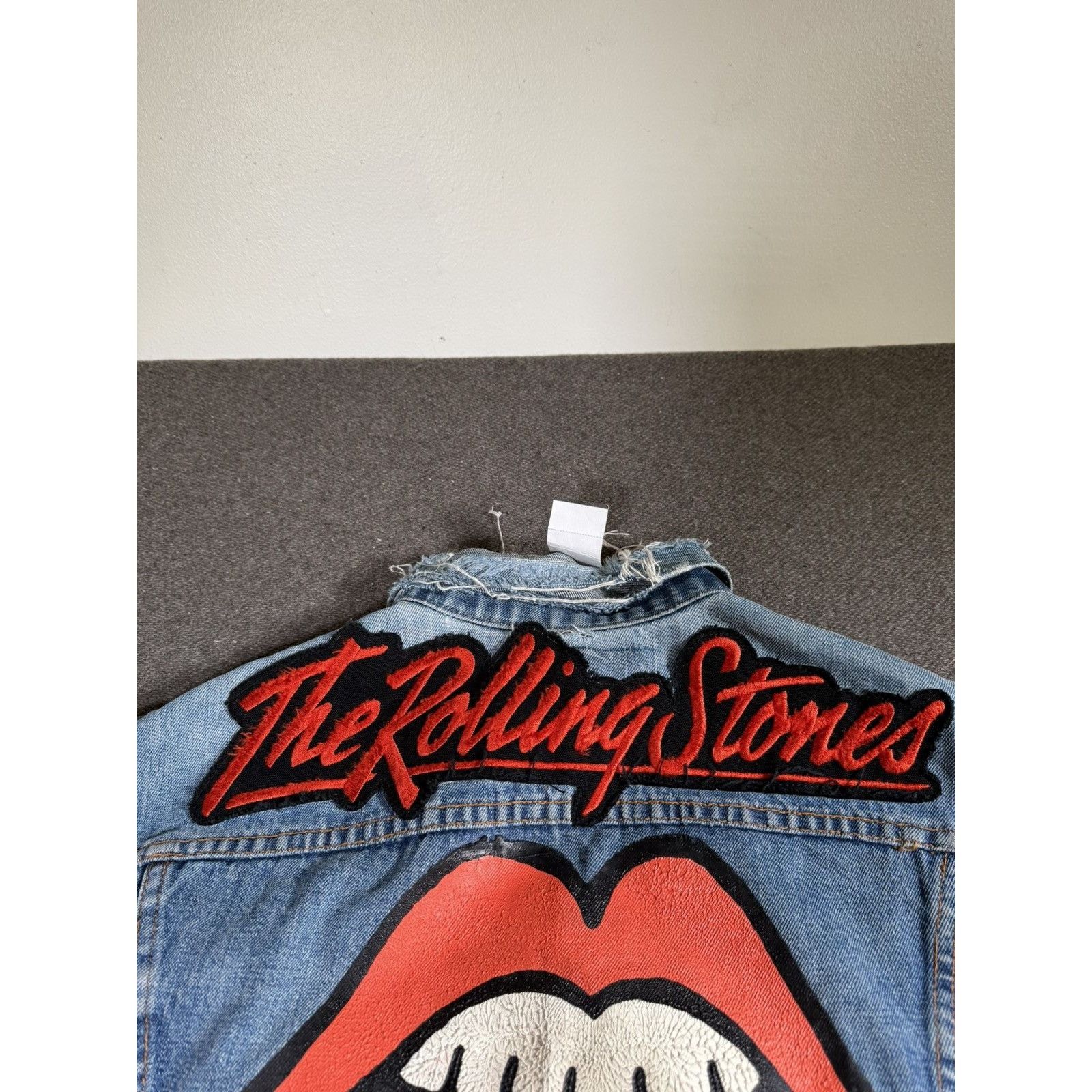 MadeWorn MadeWorn I Got Stoned Rolling Stones Denim Vest Jacket Rare Size US L / EU 52-54 / 3 - 14 Thumbnail