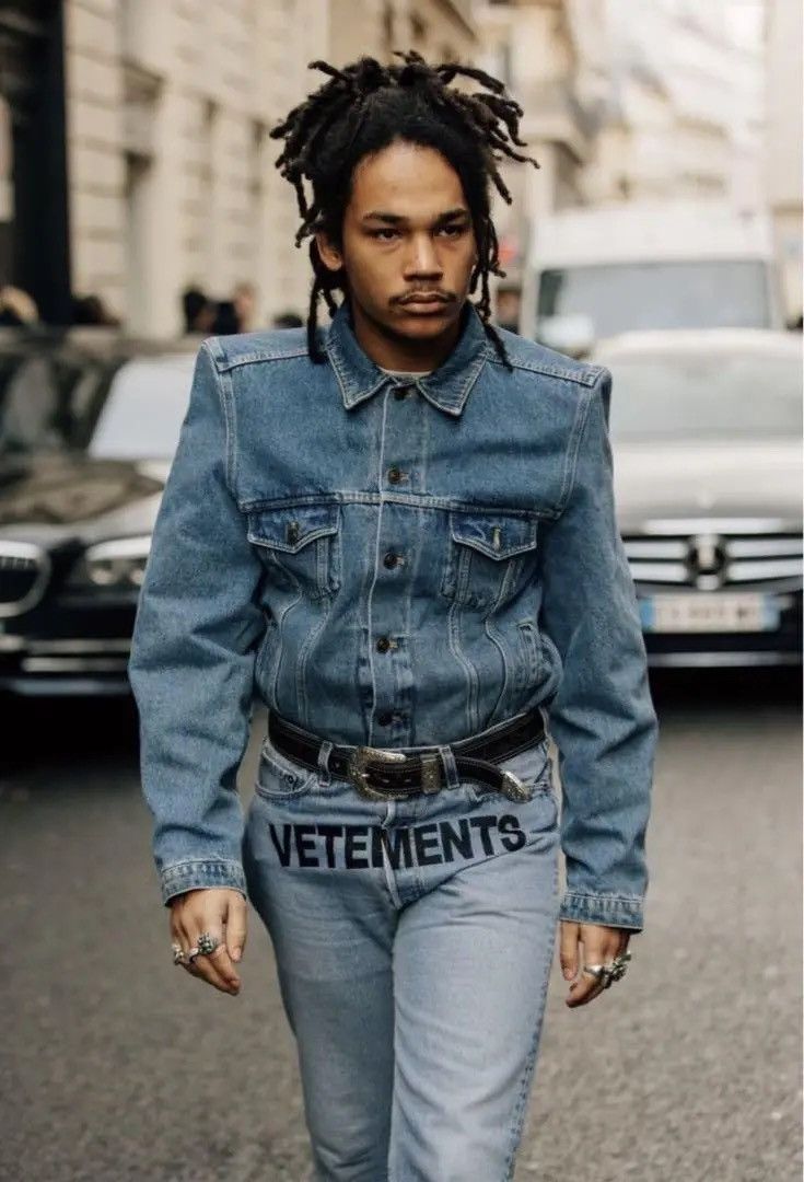 Balenciaga Balenciaga 2017 Padded Shoulder Denim Jacket Size US M / EU 48-50 / 2 - 11 Thumbnail