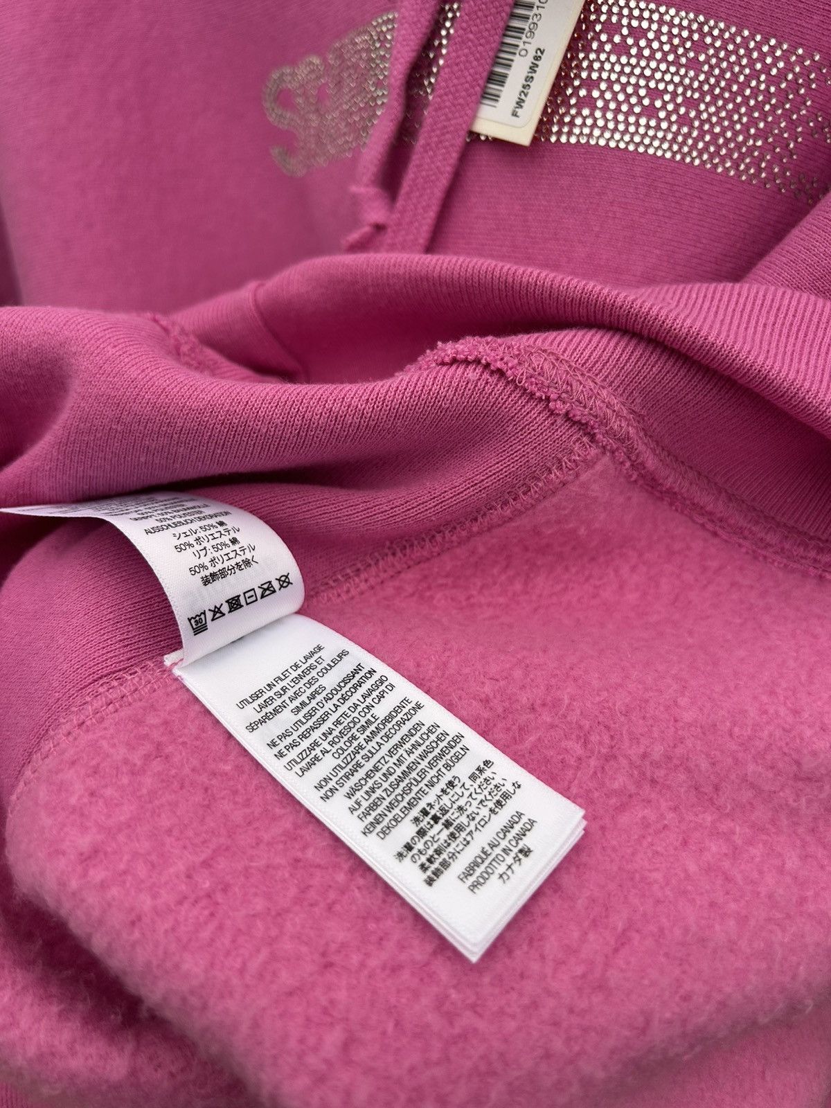 Supreme × Swarovski Supreme Swarovski Motion Logo Hooded Sweatshirt Pink Size M Size US M / EU 48-50 / 2 - 7 Thumbnail