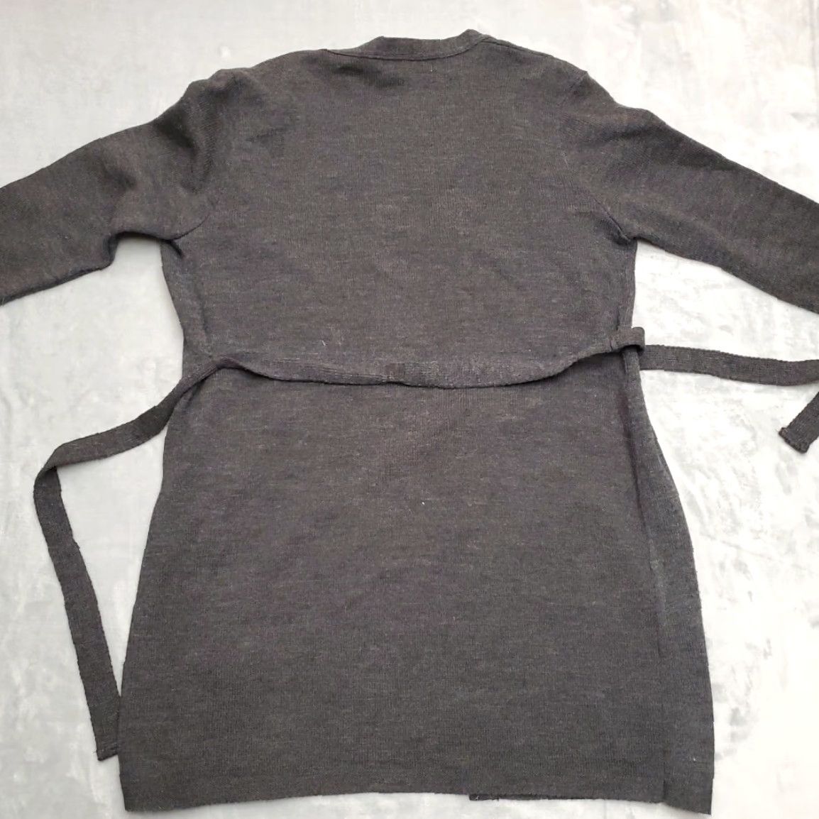 Vintage Erena Sweater Womens Sz L Charcoal Gray Open Front Long Sleeve Duster Cardigan Size L / US 10 / IT 46 - 6 Thumbnail