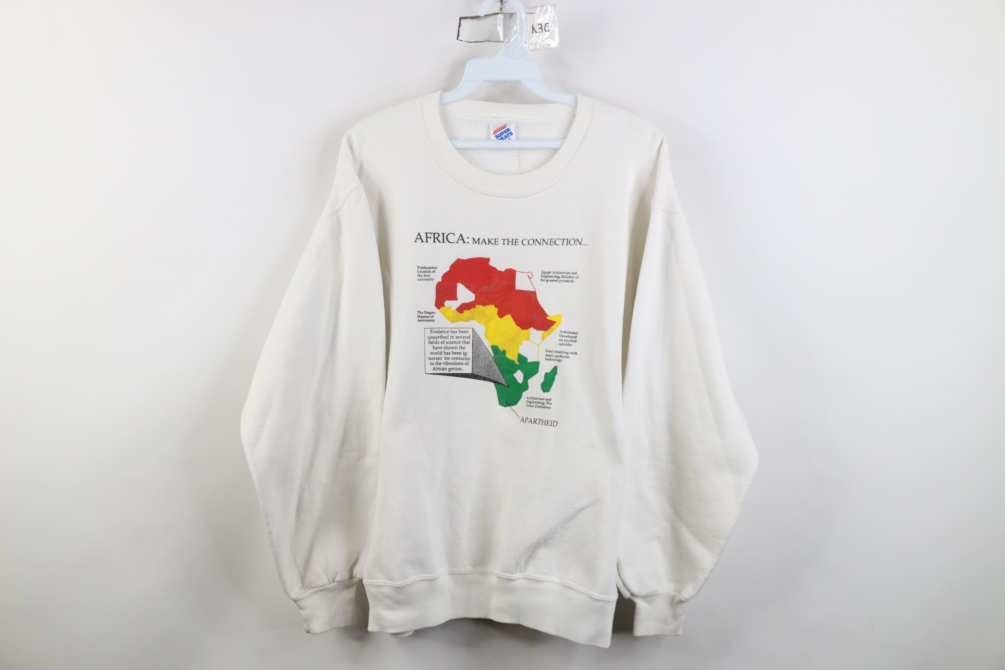 Vintage Vintage 90s Streetwear Africa Black Power Sweatshirt Size XL / US 12-14 / IT 48-50 - 1 Thumbnail