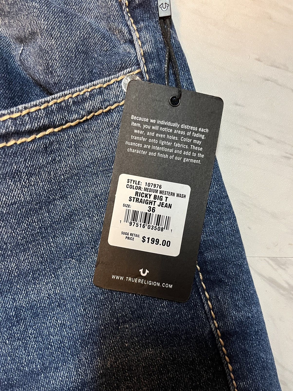 True Religion True Religion Ricky Super T Jeans – W36 – Brand New w/ Tags Size US 36 / EU 52 - 3 Thumbnail