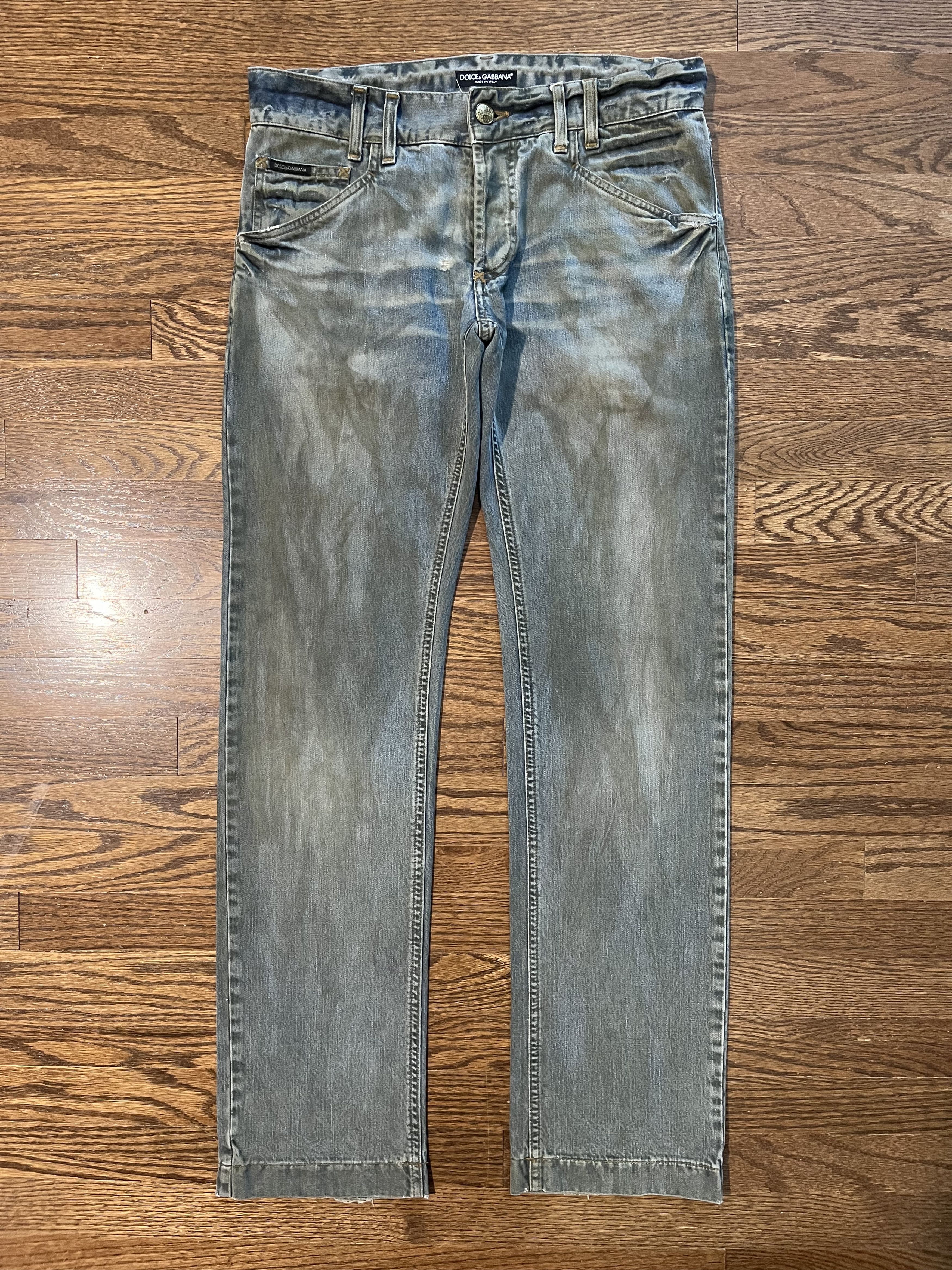 Dolce & Gabbana Dolce & Gabbana Mud Wash Embroidered Jeans Size US 34 / EU 50 - 1 Thumbnail