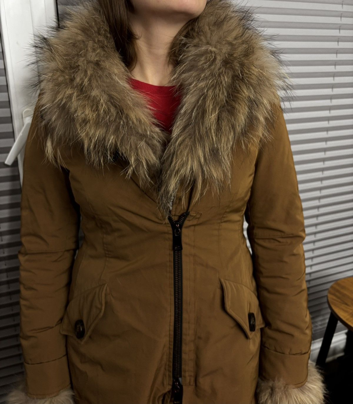 Moncler Moncler Chireis Fur-Trimmed Coat Jacket Womans Size 2 Size S / US 4 / IT 40 - 5 Thumbnail