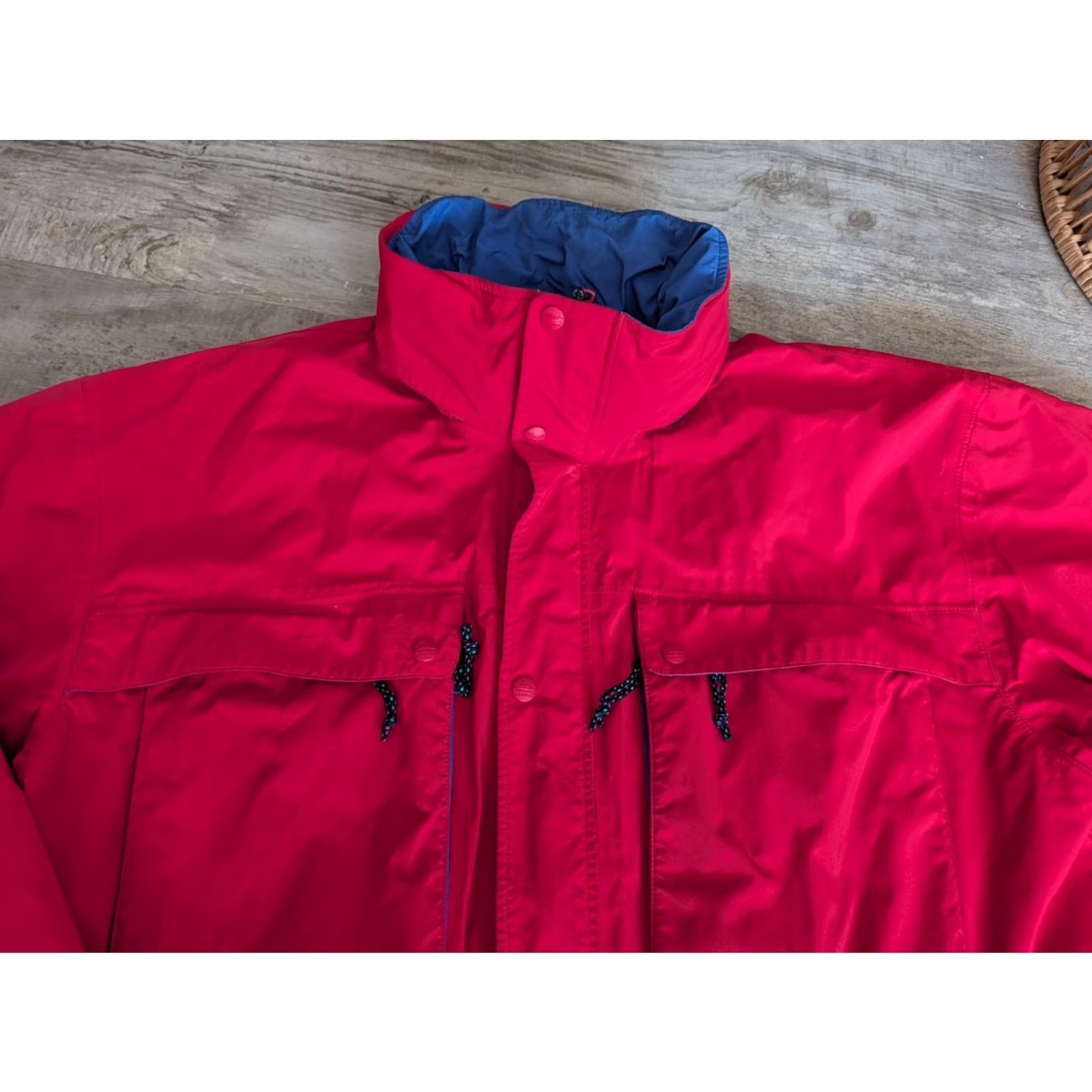 VINTAGE LL Bean NORTHCOL Gore-Tex Adventure Ski Jacket Men XLT Red - Water Resistant Hooded Shell Coat 90s Skiing Mens
