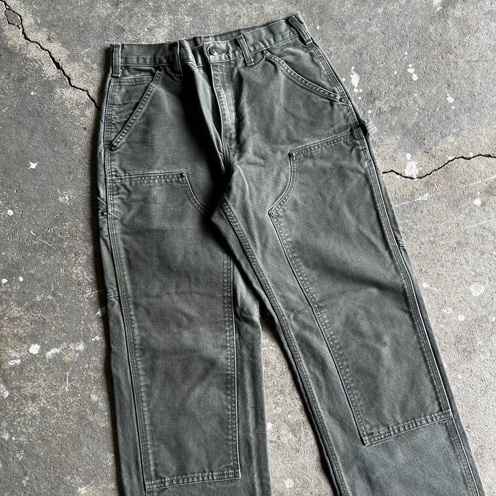 Carhartt × Vintage Carhartt green double knee work wear carpenter pants Size US 27 - 2 Thumbnail