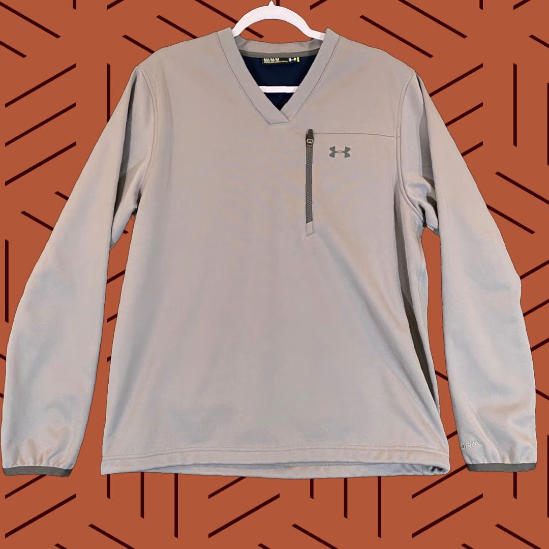 Under Armour Under Armour Jacket Mens M Gray Chest Pocket Zip V-Neck Baseball Outdoor Size US M / EU 48-50 / 2 - 1 Thumbnail