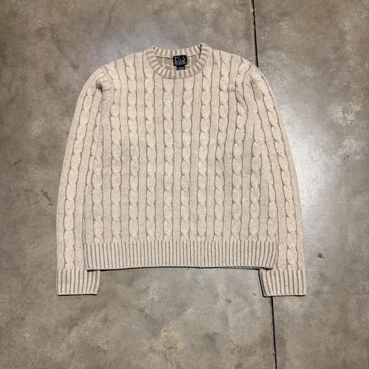 Jos. A. Bank Vintage Jos A Bank Lambs Wool Sweater Cable Knit Fisherman Size US S / EU 44-46 / 1 - 1 Thumbnail