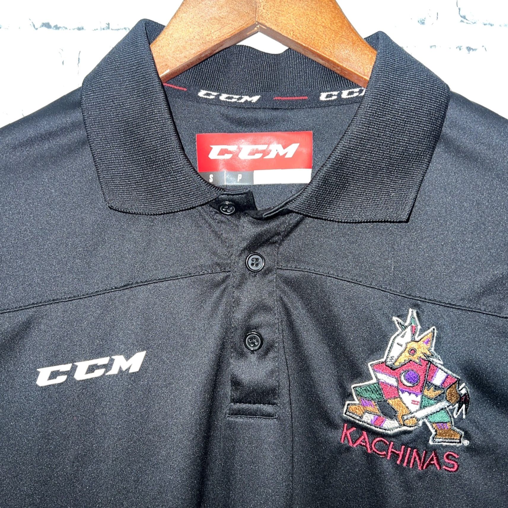 Vintage CCM Phoenix Coyotes Kachinas Black Hockey Polo Shirt Mens Size S Size US S / EU 44-46 / 1 - 2 Thumbnail