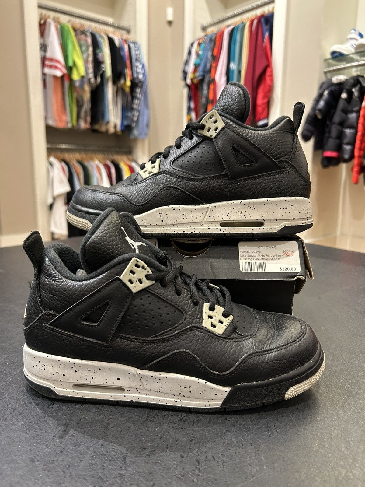 Jordan Brand Jordan 4 Retro ‘Oreo’ GS Size US 5 / EU 37 - 1 Thumbnail