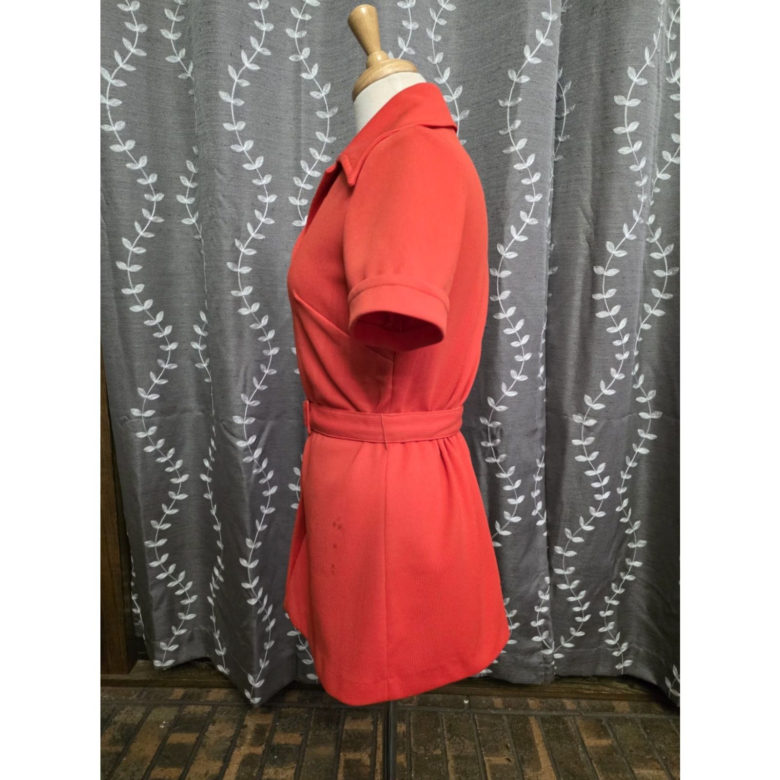 GRAFF VINTAGE Graff Californiawear Belted Blouse Button Front Orange Womens Medium Shirt Size M / US 6-8 / IT 42-44 - 2 Thumbnail