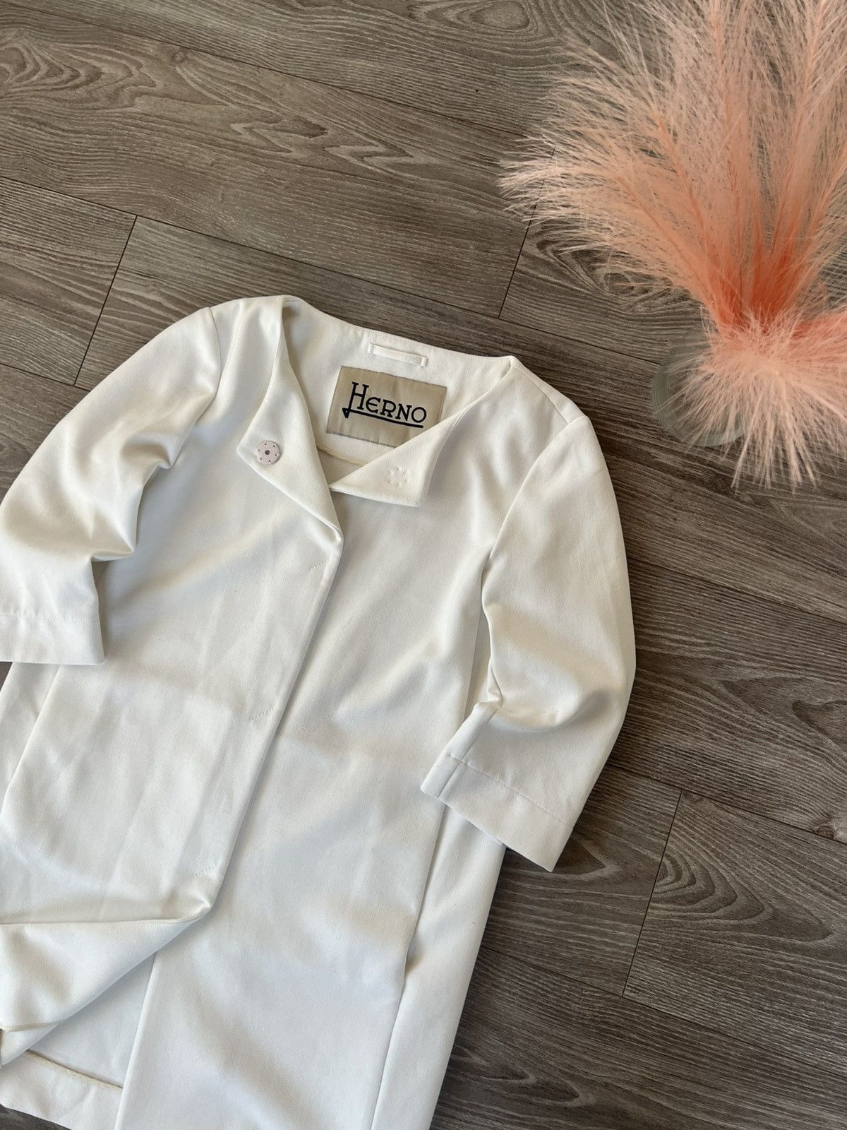 Herno × Vintage ‼️Vintage Herno Luxury White Button Coat Jacket‼️ Size M / US 6-8 / IT 42-44 - 2 Thumbnail