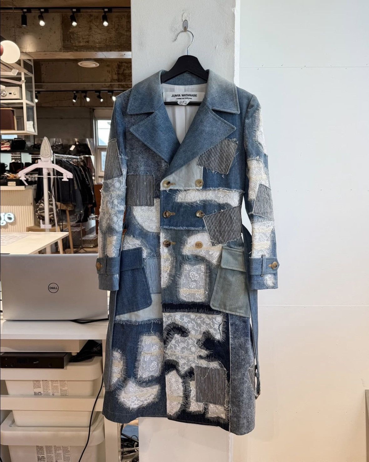 Junya Watanabe Junya Watanabe Denim Patch Work Trench Coat Size US S / EU 44-46 / 1 - 1 Thumbnail