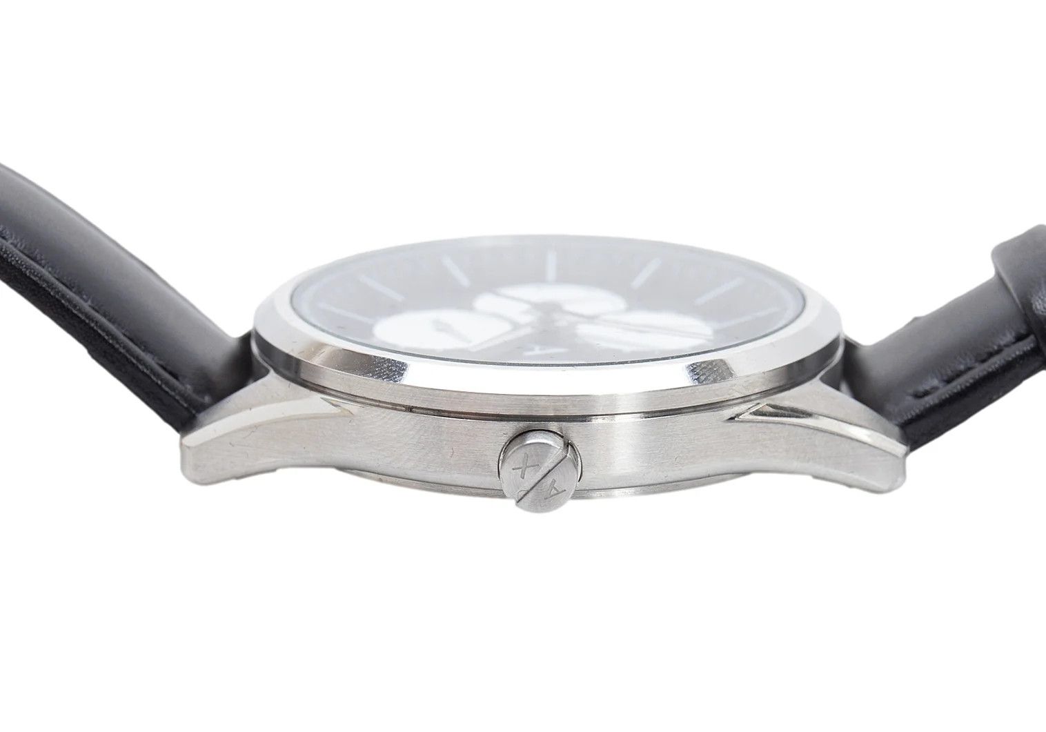 Armani Leather Belt Watch in Silver and Black Size ONE SIZE - 7 Thumbnail
