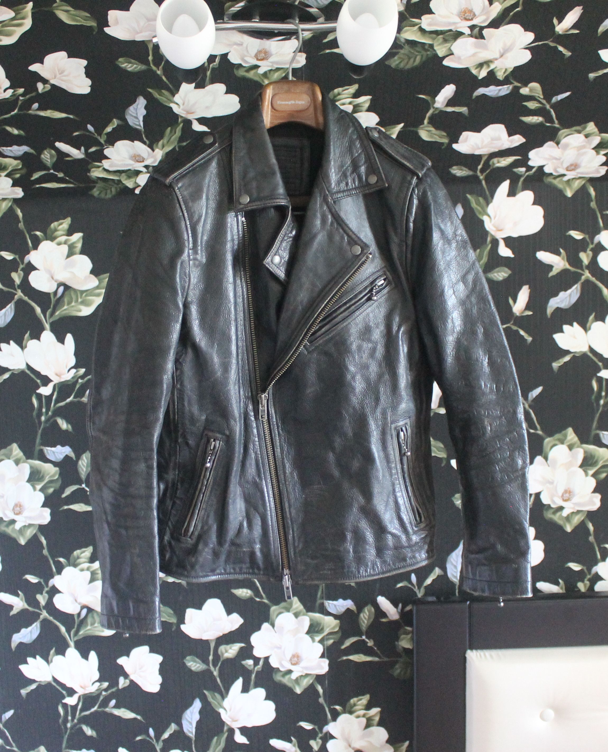 Allsaints MSRP $695 Allsaints Raid Biker Jacket Cracked Leather Size US S / EU 44-46 / 1 - 1 Thumbnail