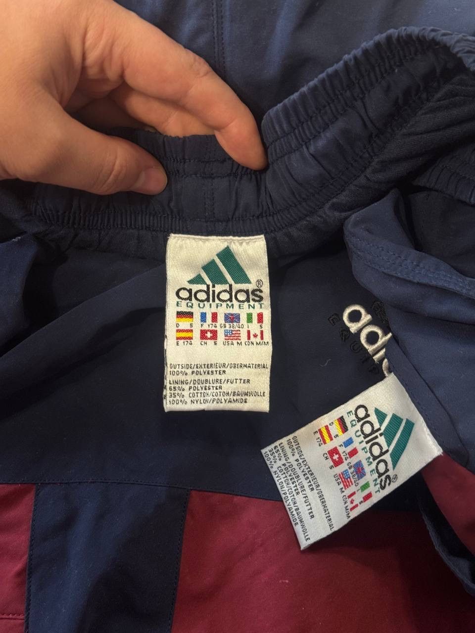 Adidas Retro Adidas Navy Blue Burgundy Tracksuit Jacket Pants Set Size US M / EU 48-50 / 2 - 7 Thumbnail