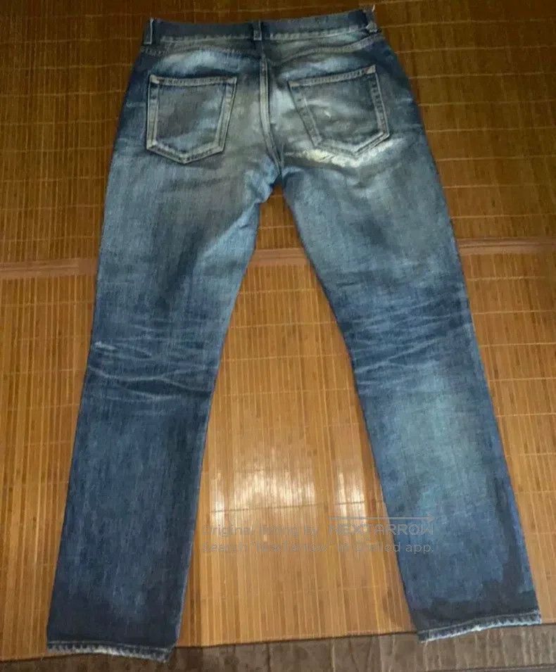 Saint Laurent Paris Saint Laurent Paris Faded Washed Cut-Out Denim Jeans Size Size US 30 / EU 46 - 3 Thumbnail