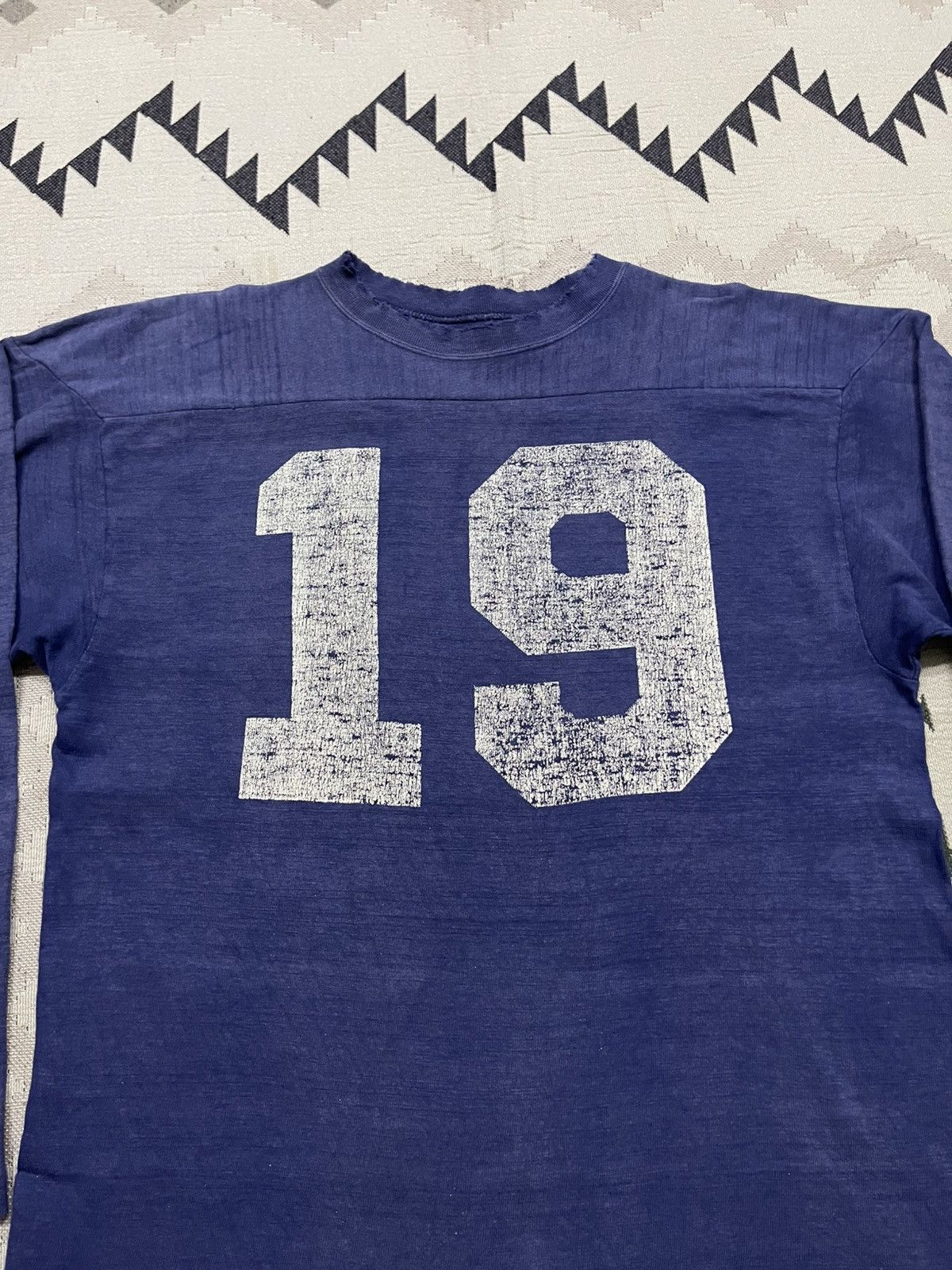 Warehouse & Co. 1990s WAREHOUSE&CO. FOOTBALL LONG SLEEVE TSHIRT DISTRESSED Size US M / EU 48-50 / 2 - 6 Thumbnail