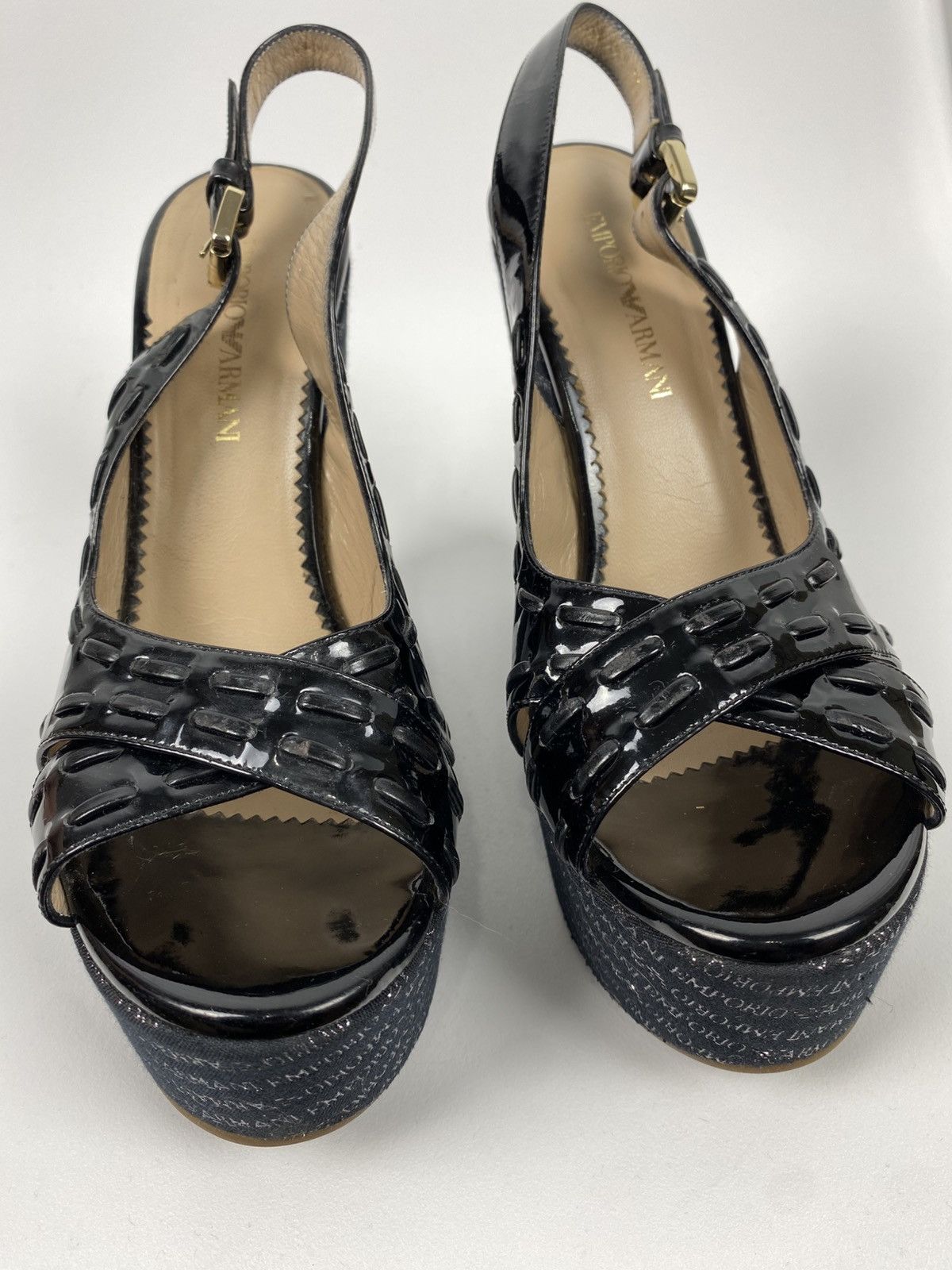 Emporio Armani Emporio Armani Platform Sandals Patent Leather size 39.5 Size US 9.5 / IT 39.5 - 5 Thumbnail
