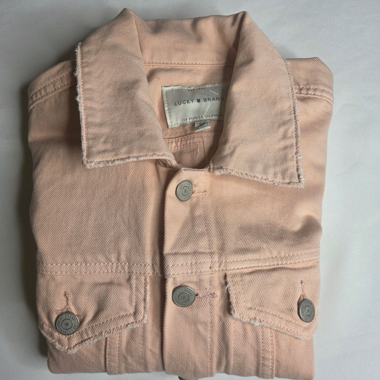 Lucky Brand Women's Lucky Brand Tomboy Trucker Pink Denim Jean Jacket Size M / US 6-8 / IT 42-44 - 7 Thumbnail