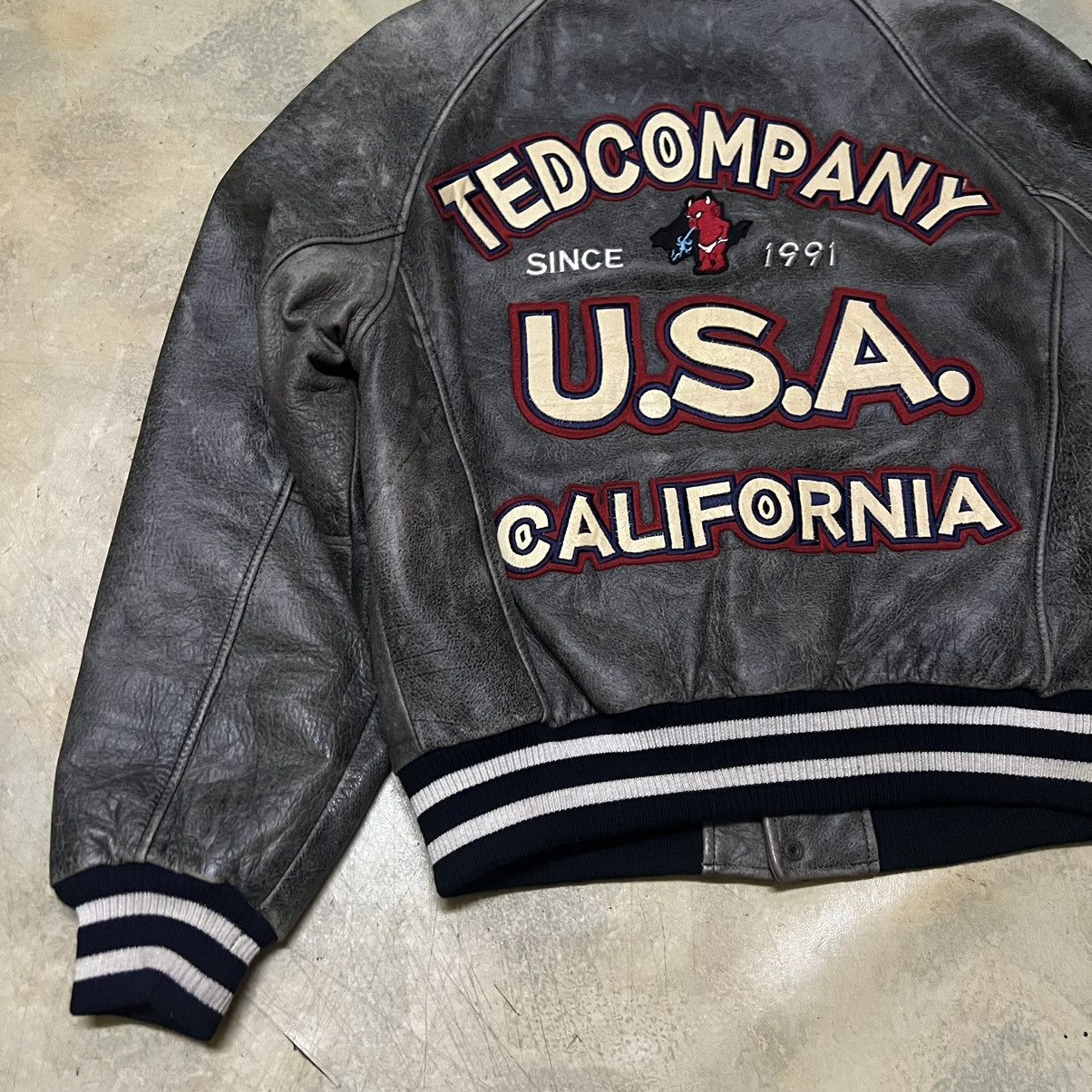 Tedman Vintage Rare Ted Company Leather Varsity Jacket Size US M / EU 48-50 / 2 - 18 Thumbnail