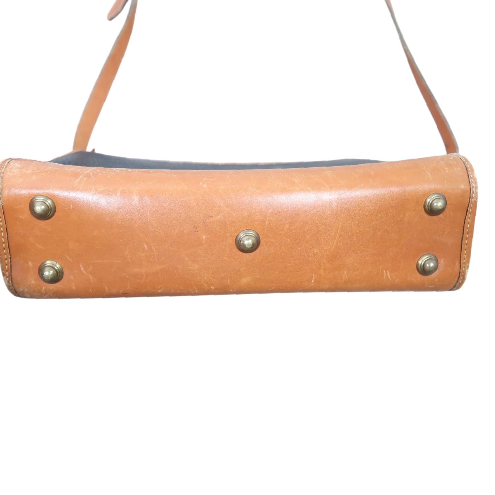 Dooney & Bourke VINTAGE Dooney & Bourke Crossbody Bag Purse Leather Black Tan Small 90s Womens Zip 11x7x3 Fans Work Casual Mens Women Girls Size ONE SIZE - 6 Thumbnail