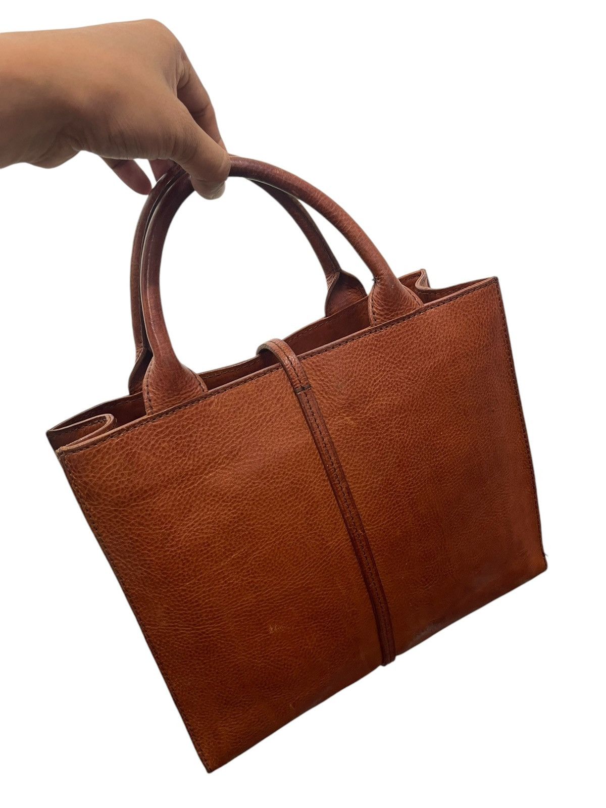 Genuine Leather Full Leather Thick Genten Japan Tote Bag 5🟩 Size ONE SIZE - 5 Thumbnail