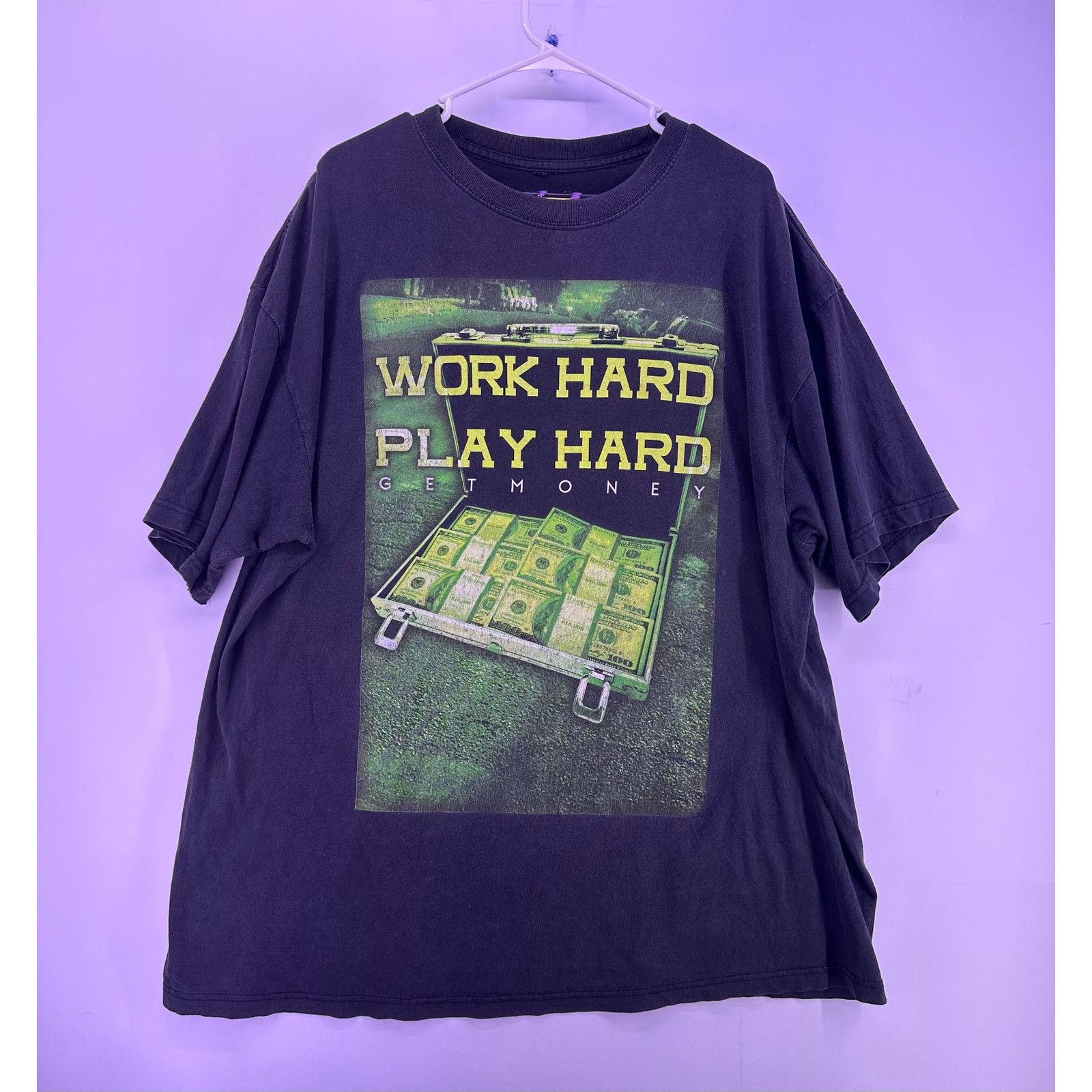 Other Work Hard Play Hard Get Money Shirt Sz 5XL Fits Like 3XL Size US XXL / EU 58 / 5 - 1 Thumbnail