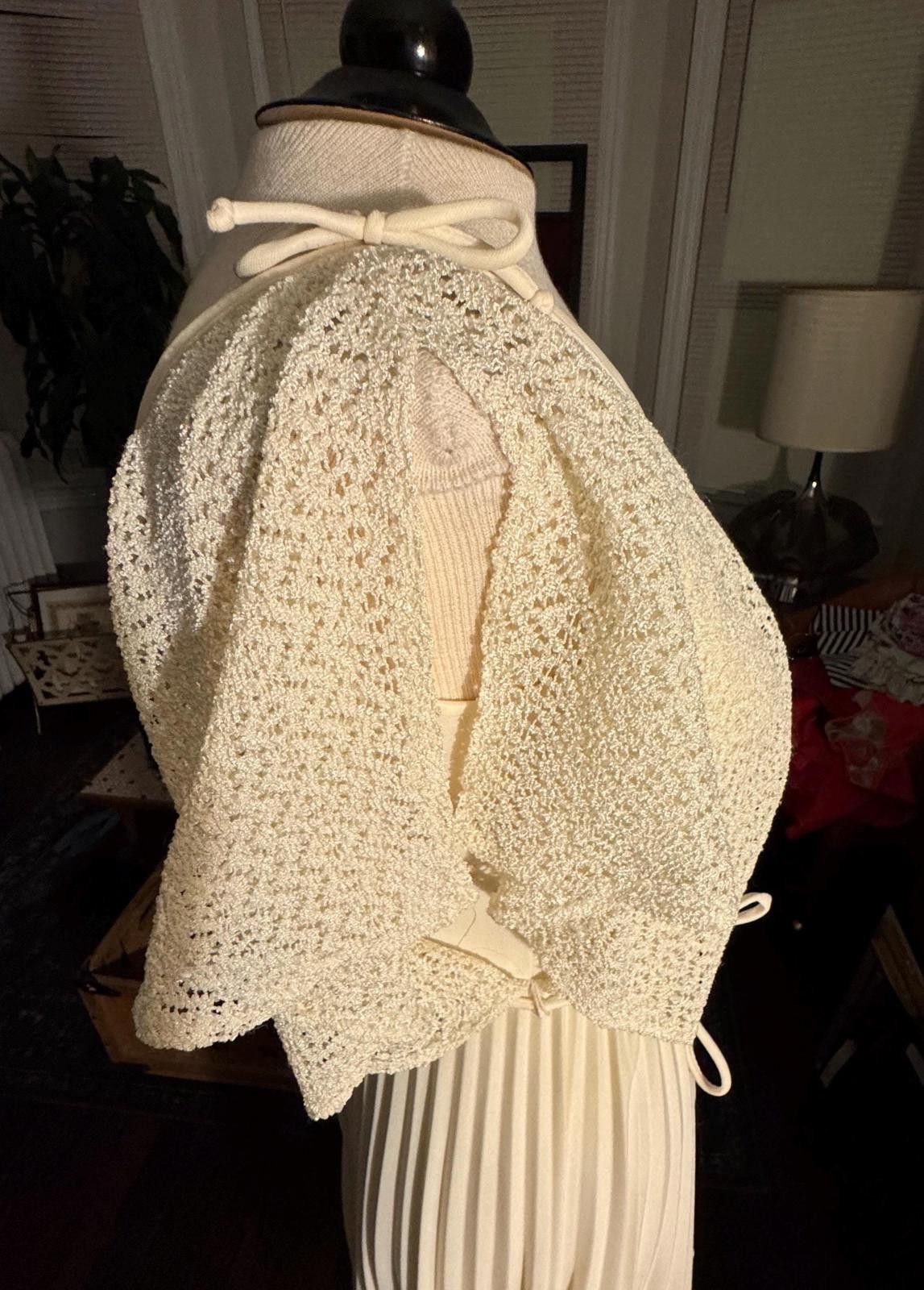 Designer 1970s Vintage Cream Pleated Retro Boho style VTG Dress Size M / US 6-8 / IT 42-44 - 8 Thumbnail