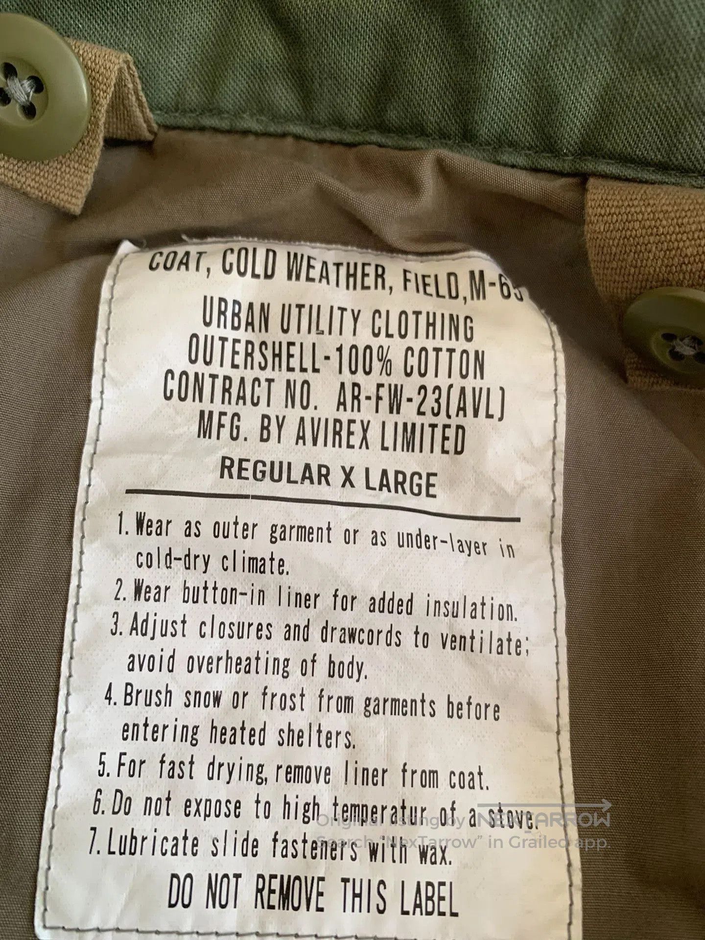 Avirex AVIREX M-65 Field Jacket. Size US XL / EU 56 / 4 - 4 Thumbnail