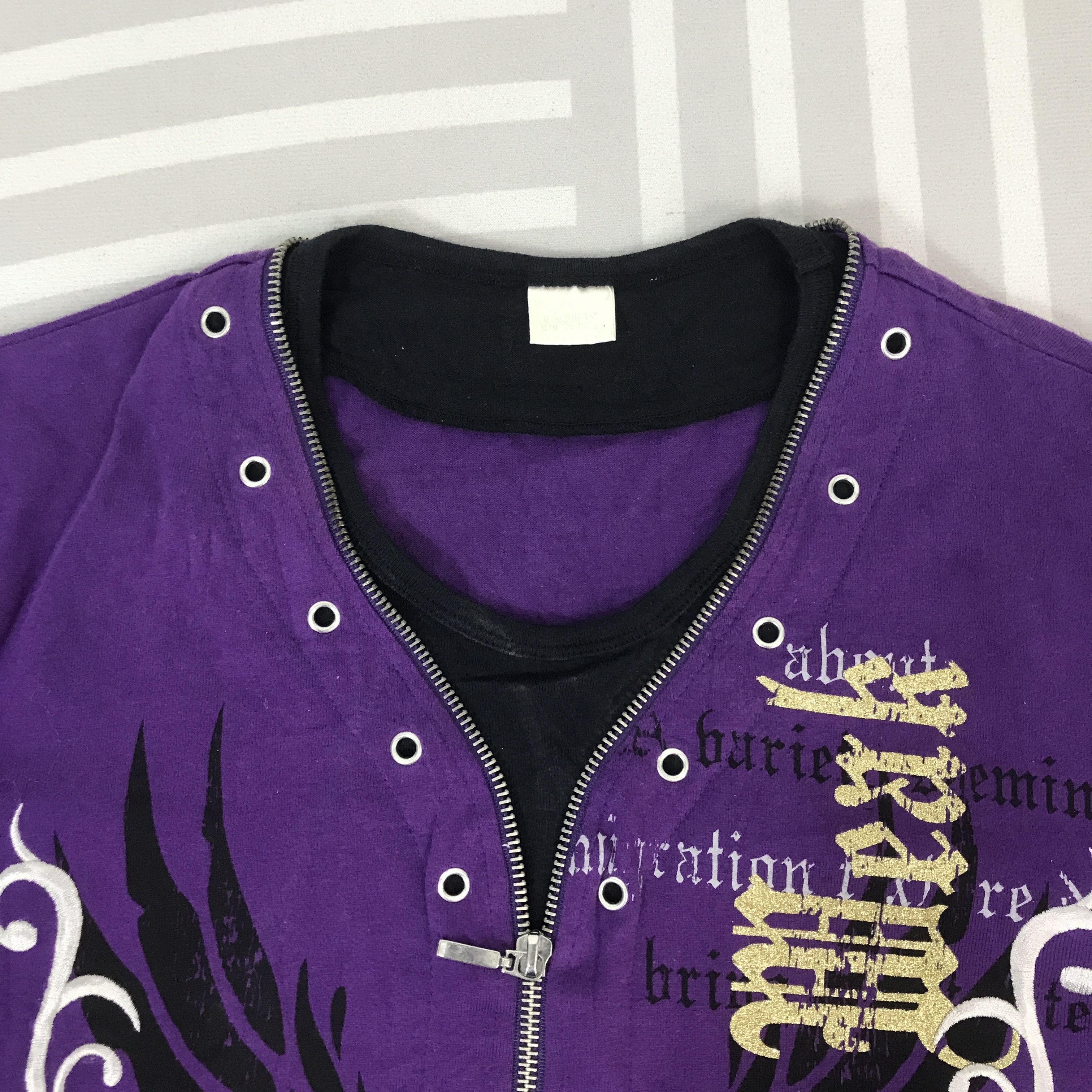 Japanese Brand Look Ober Meak zipper collar design long sleeve T-Shirt Size US L / EU 52-54 / 3 - 8 Thumbnail