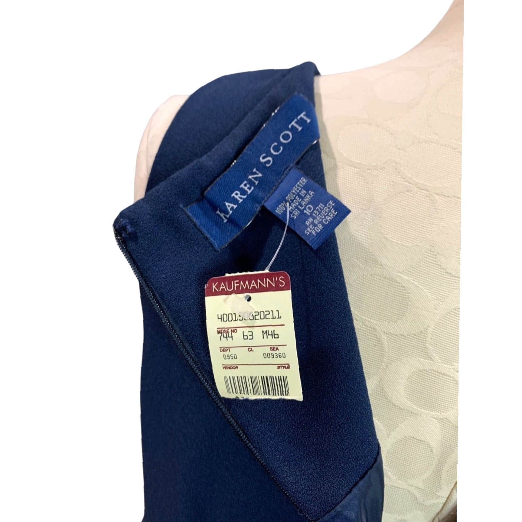 Vintage VINTAGE Karen Scott Womens Dress Sheath Midi 1990s Navy Blue Size 10 Women Mens? Size L / US 10 / IT 46 - 6 Thumbnail