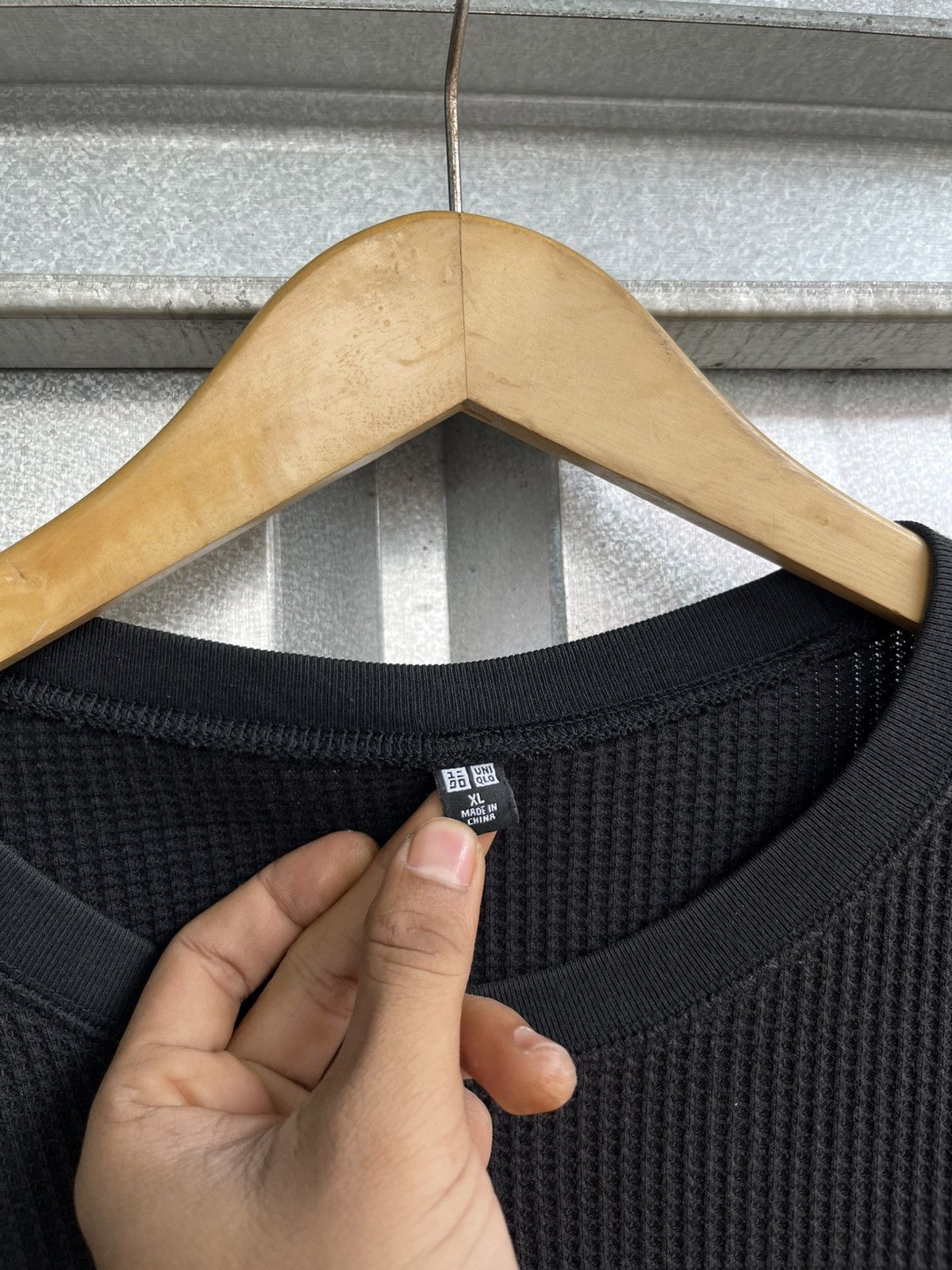 Japanese Brand Vintage uniqlo waffle black Size US XL / EU 56 / 4 - 3 Thumbnail
