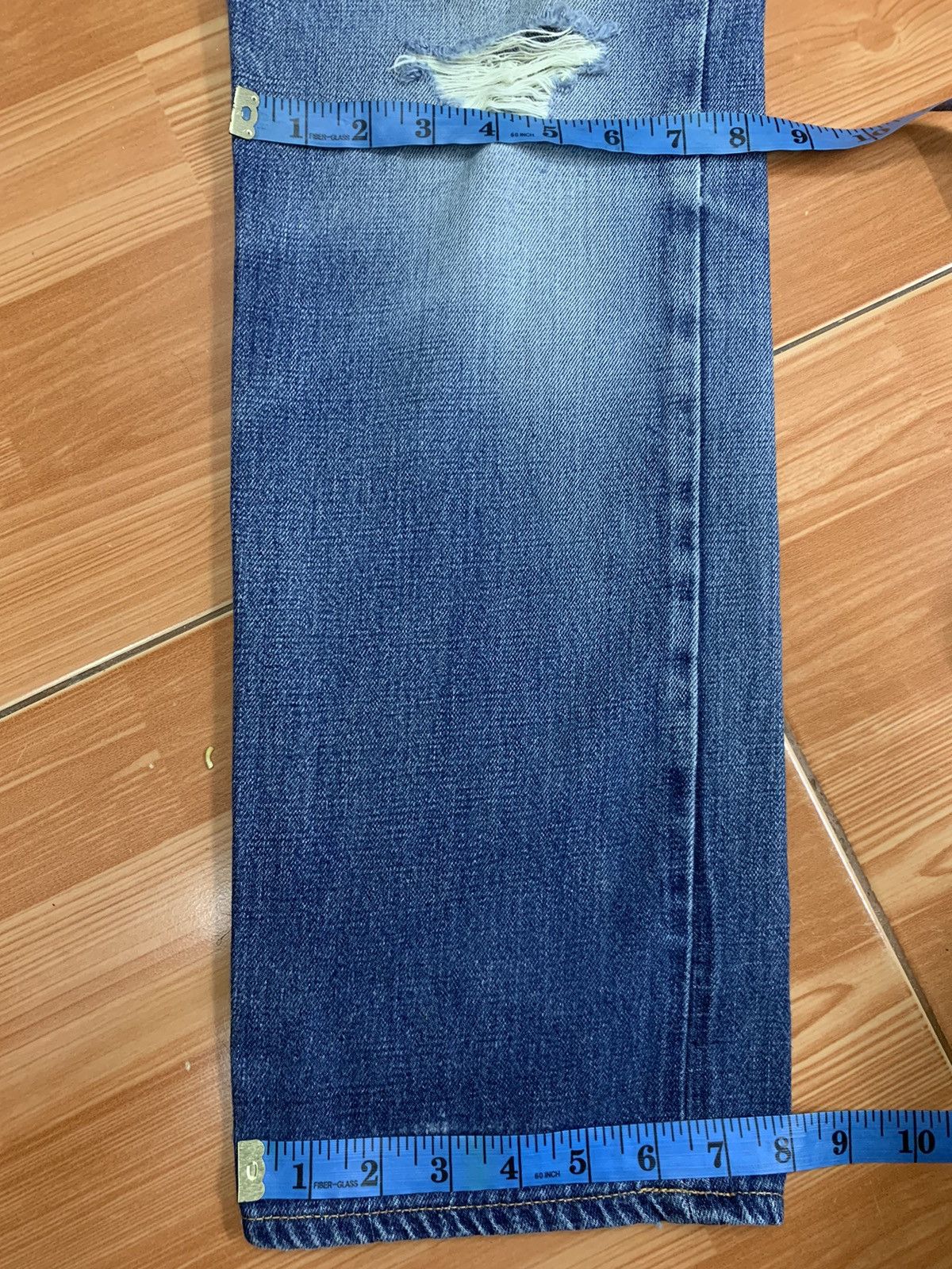 14th Addiction DISTRESSED GDC SELVEDGE DENIM & NICE FADED. Size US 31 - 14 Thumbnail