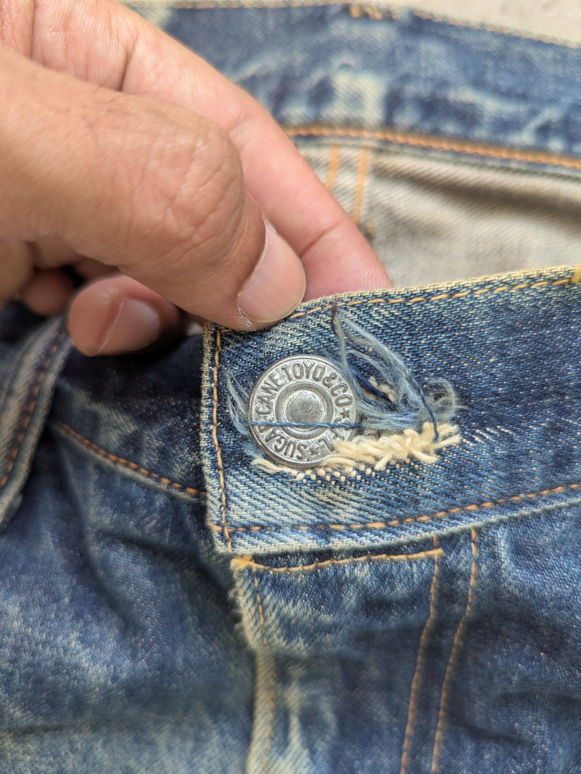 Sugar Cane × Vintage Vintage 90s Sugar Cane Selvedge Distressed Denim Size US 34 / EU 50 - 11 Thumbnail
