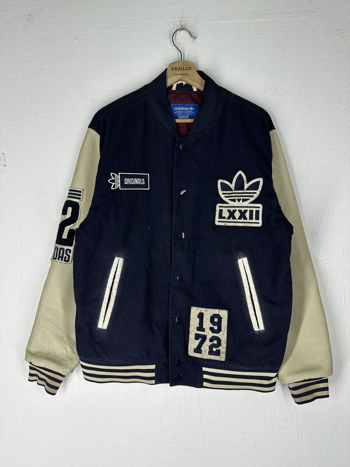 Adidas Adidas Varsity Wool/Leather Varsity Jacket Size US L / EU 52-54 / 3 - 2 Thumbnail