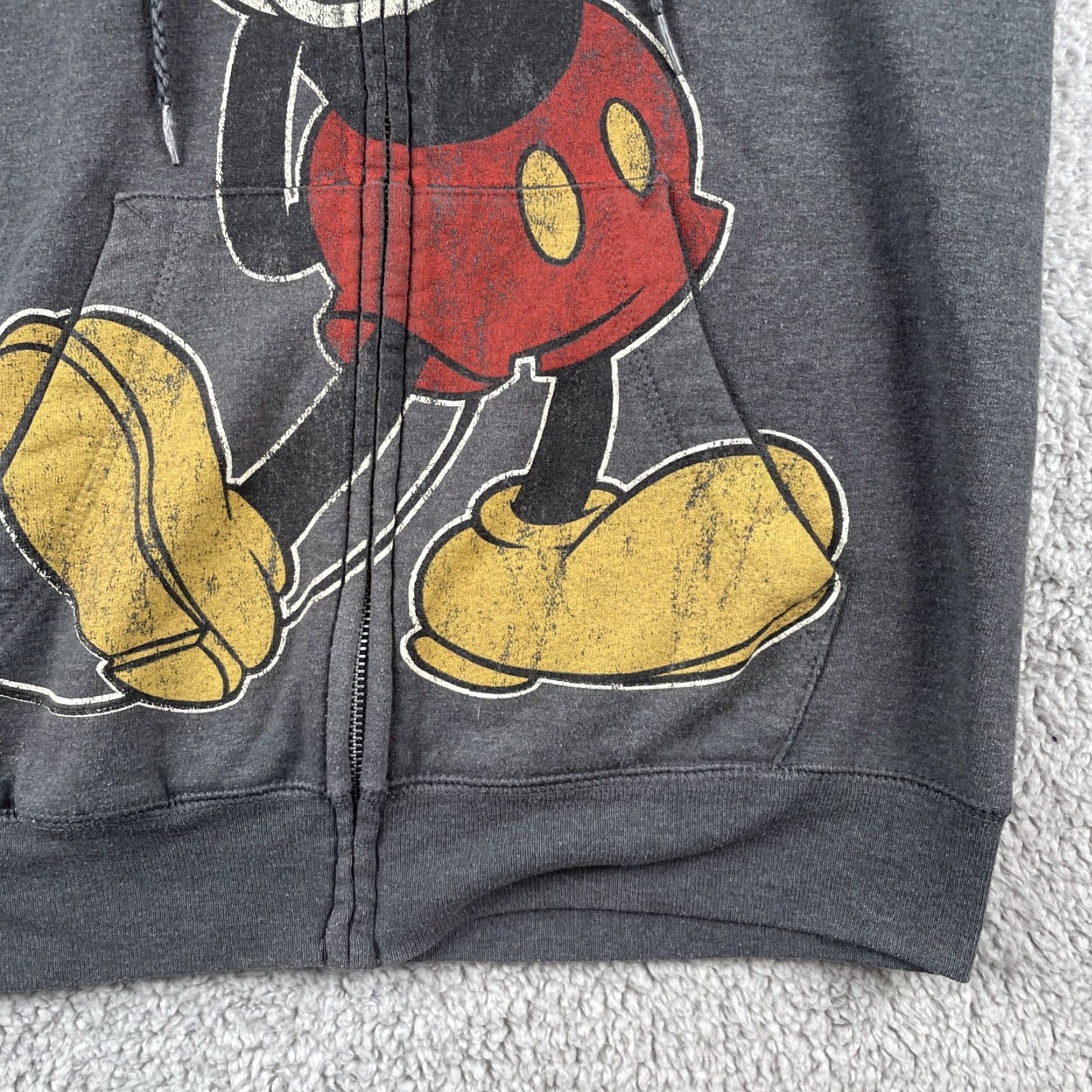 Hanes Disney Hanes Men’s Small Zip Up Hoodie Mickey Mouse Graphic Gray S Size US S / EU 44-46 / 1 - 4 Thumbnail