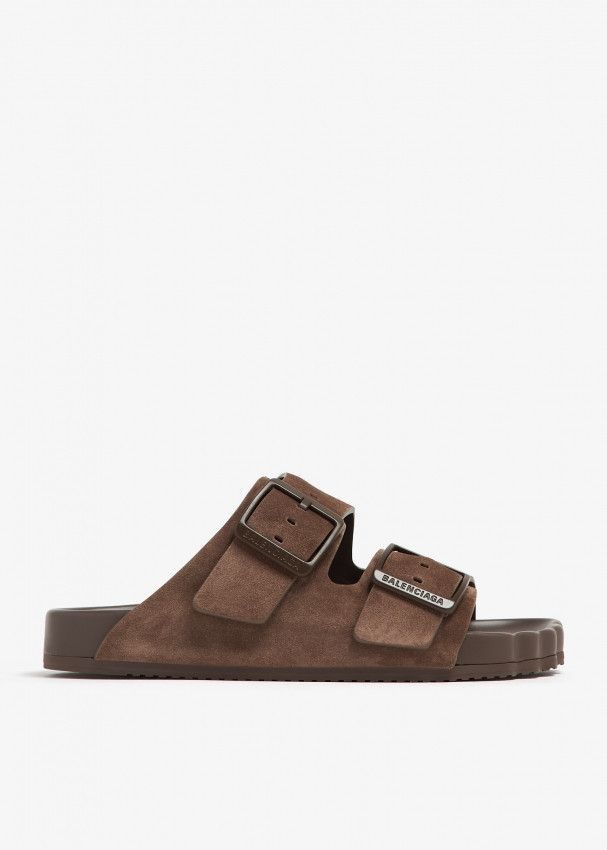 leather sunday sandals in cold brown