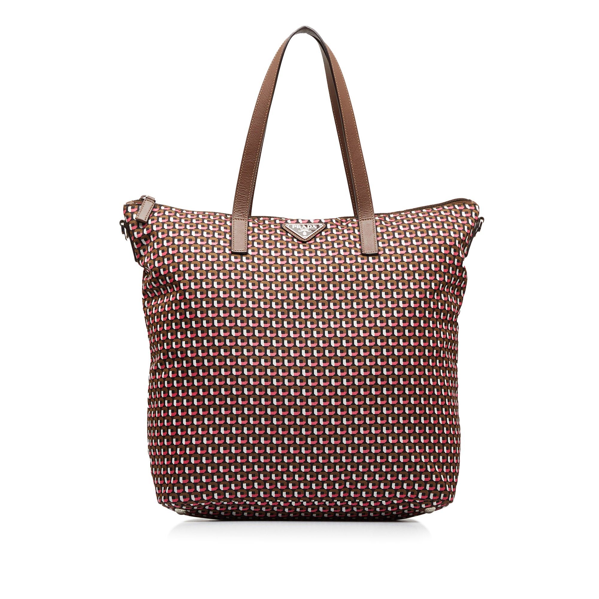 image of Prada Tessuto Stampato Satchel in Red, Women's