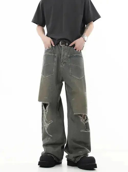 Japanese Brand × Jean Distressed Stack Denim Jeans Size US 30 / EU 46 - 1 Thumbnail