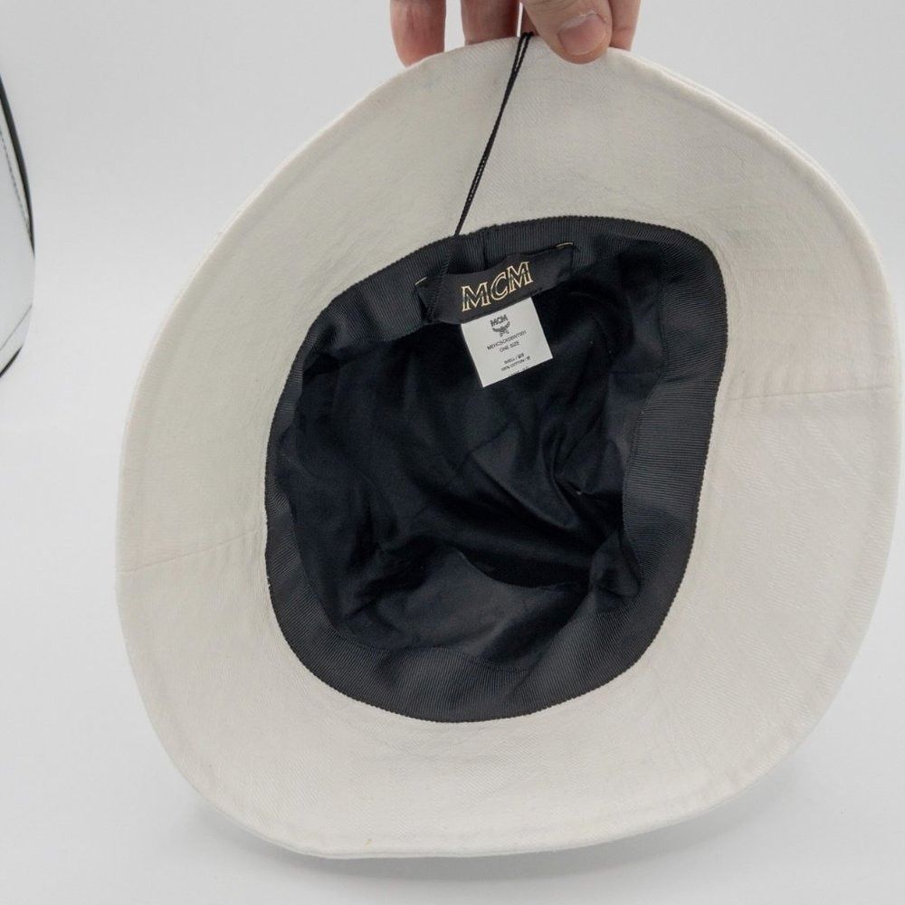 MCM MCM Cubic Logo Jacquard White Bucket Hat Size ONE SIZE - 7 Thumbnail