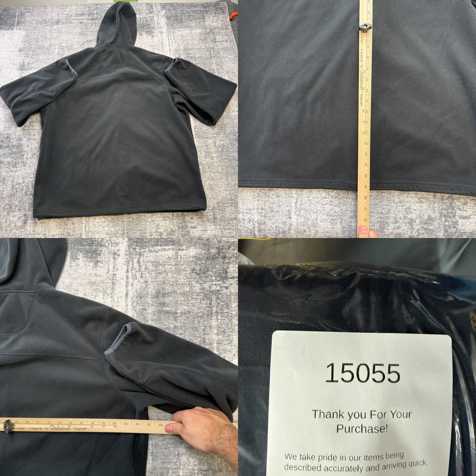 Vintage LL Bean Jacket Mens 2XLT Black Fleece Hooded Coat Full Zip Outdoors Casual Layer Jacket Size US XXL / EU 58 / 5 - 8 Thumbnail