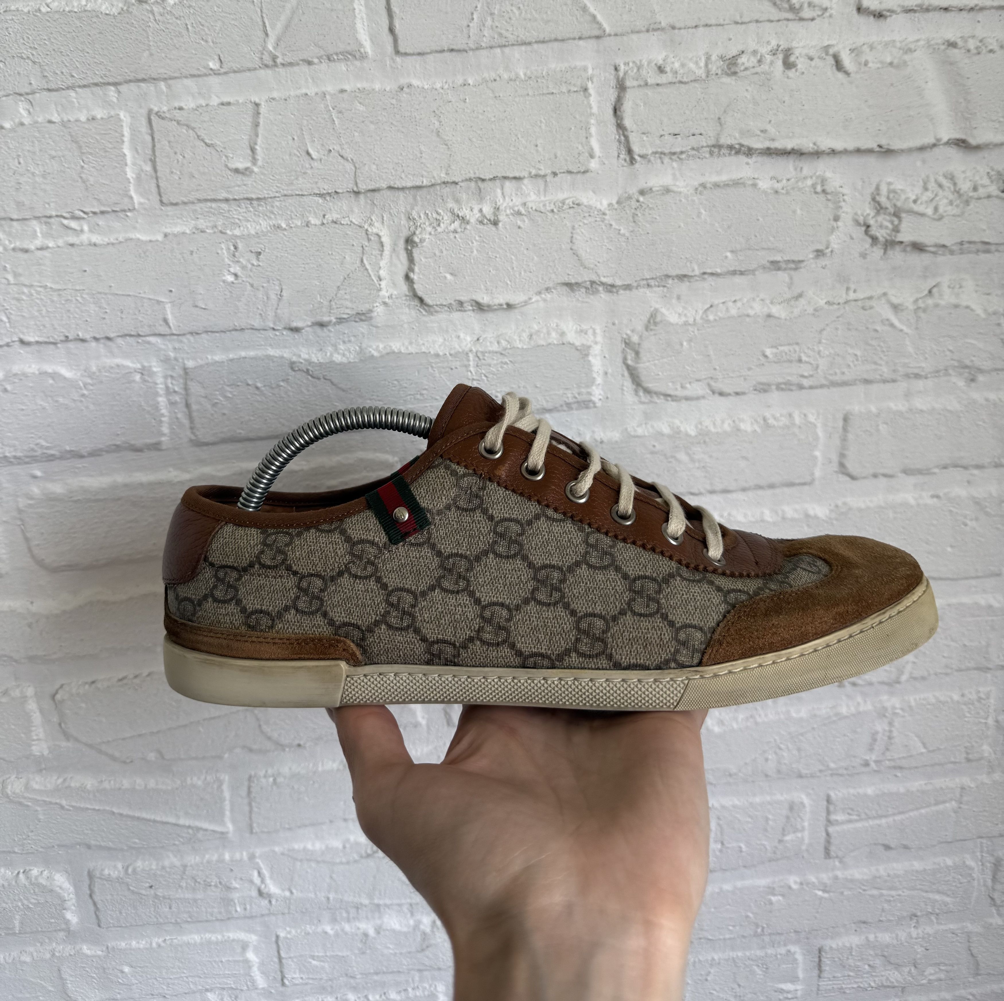 Gucci Vintage Gucci GG Monogram Canvas Sneakers Brown Size US 9.5 / EU 42-43 - 1 Thumbnail