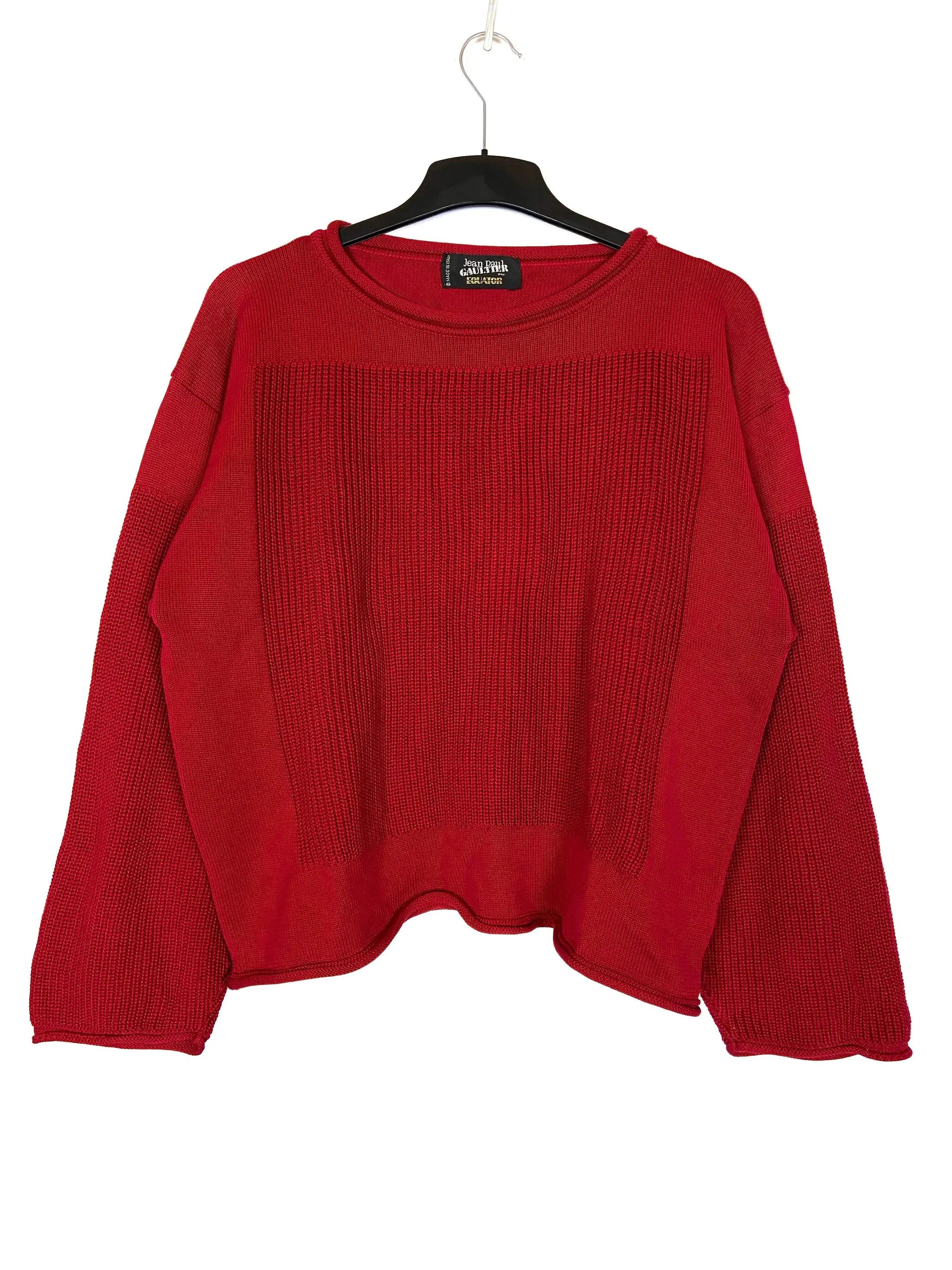 Jean Paul Gaultier 1980s Equator Oversized Boxy Knit Sweater (JPG, cropped) Size US M / EU 48-50 / 2 - 1 Thumbnail