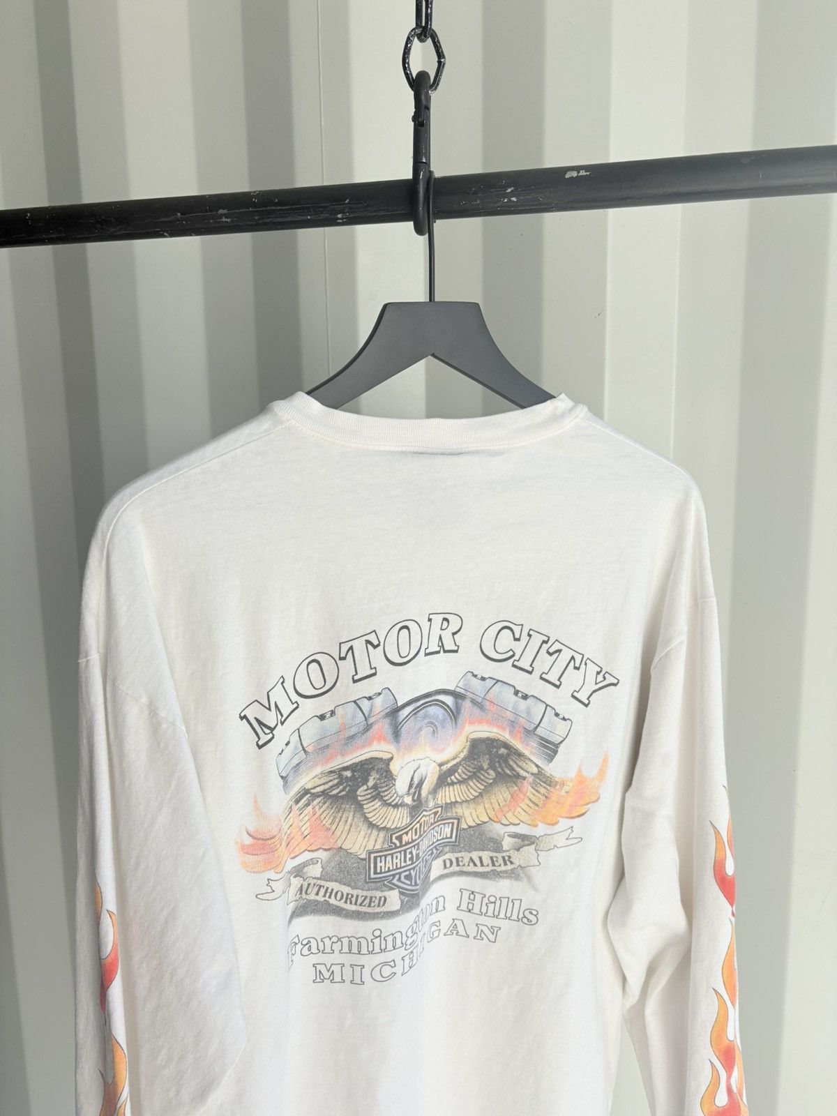 Harley Davidson Thrashed Flame Faded Shirt Distressed Band Tee Erd grunge Size US XL / EU 56 / 4 - 4 Thumbnail